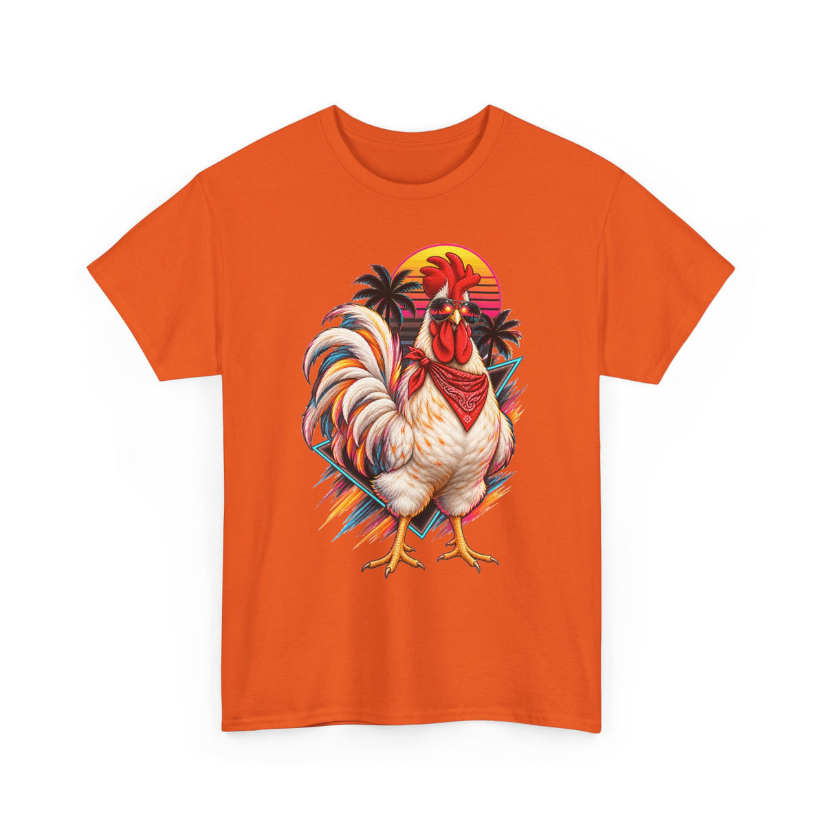 Rooster Sunset T-Shirt — Tropical Vintage Rooster Graphic Tee