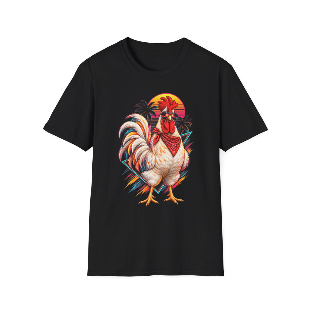 Rooster Sunset T-Shirt — Tropical Rooster Graphic Tee