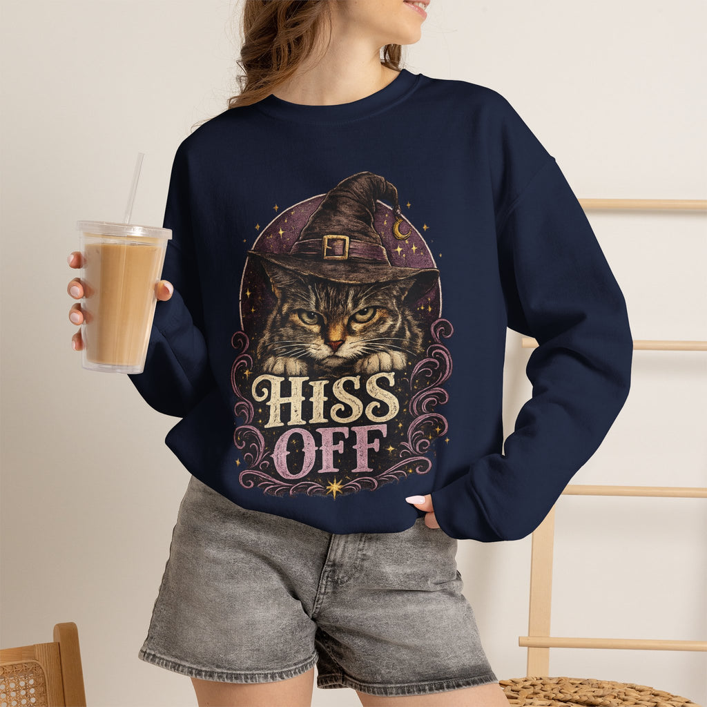 Hiss Off Witch Cat Sweatshirt
