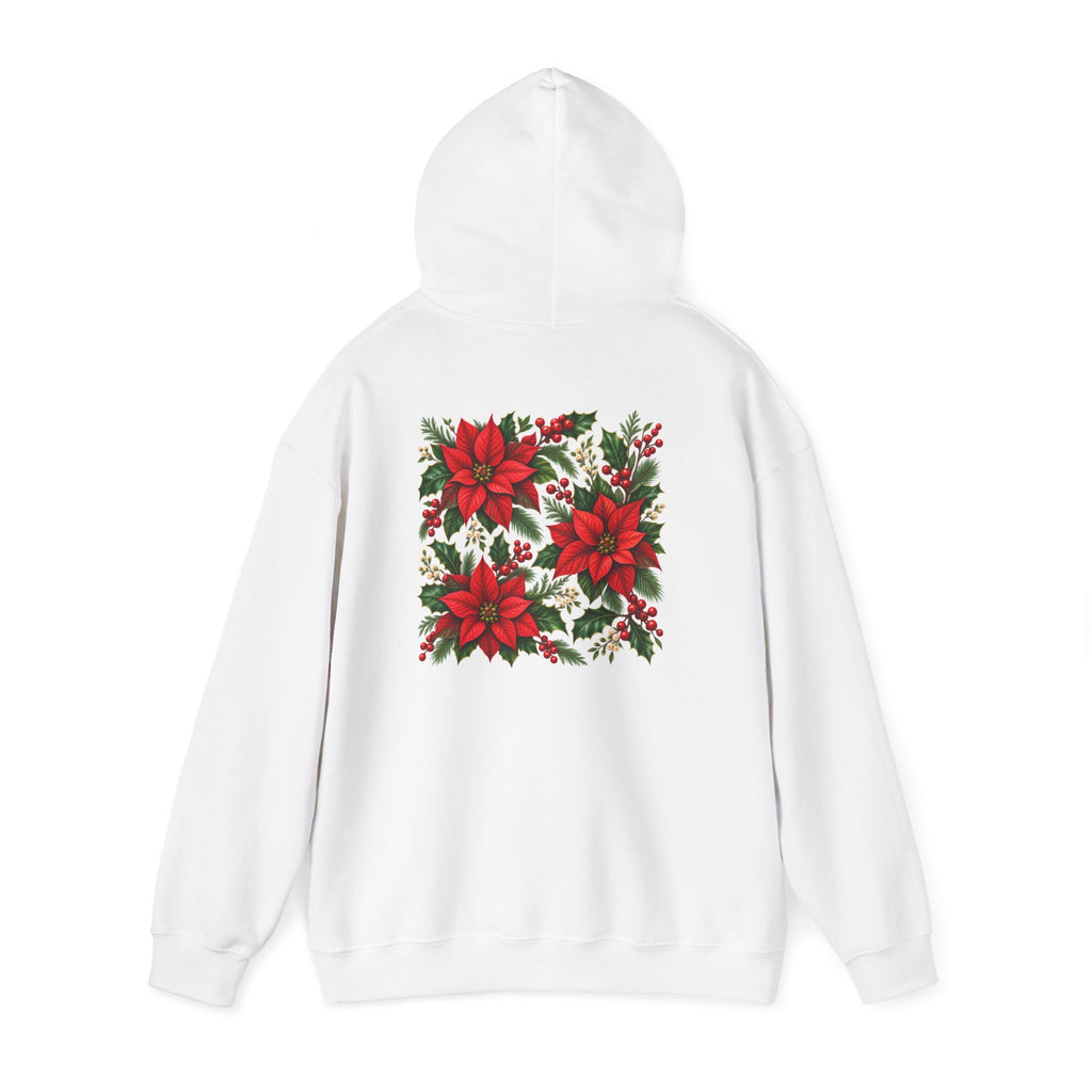 Poinsettia Holiday Hoodie – Festive Red Flower Christmas Sweatshirt