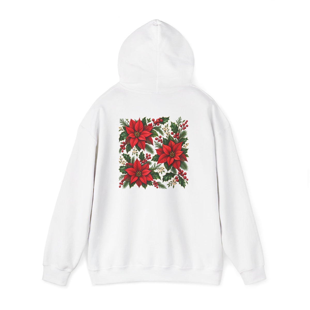 Poinsettia Holiday Hoodie – Festive Red Flower Christmas Sweatshirt