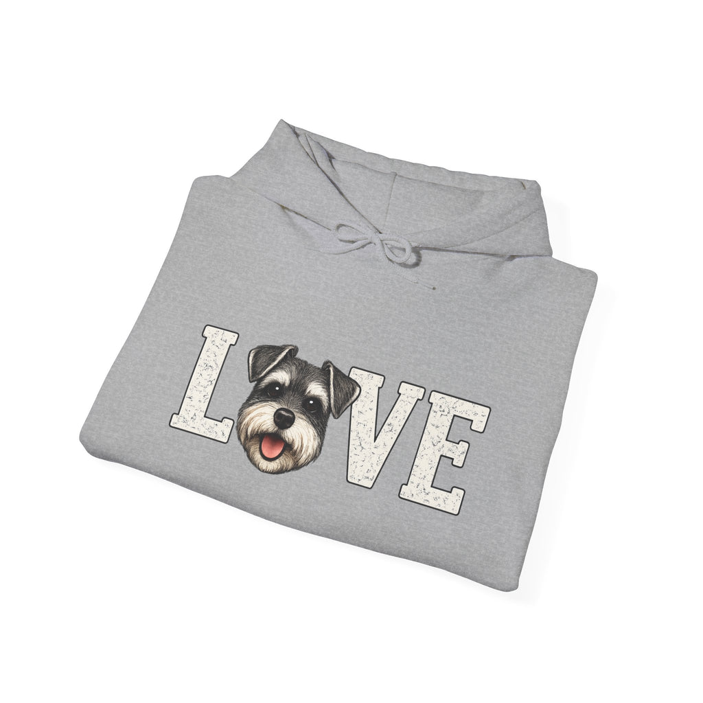 Love Schnauzer Hoodie — Cute Dog Face Pullover for Dog Lovers