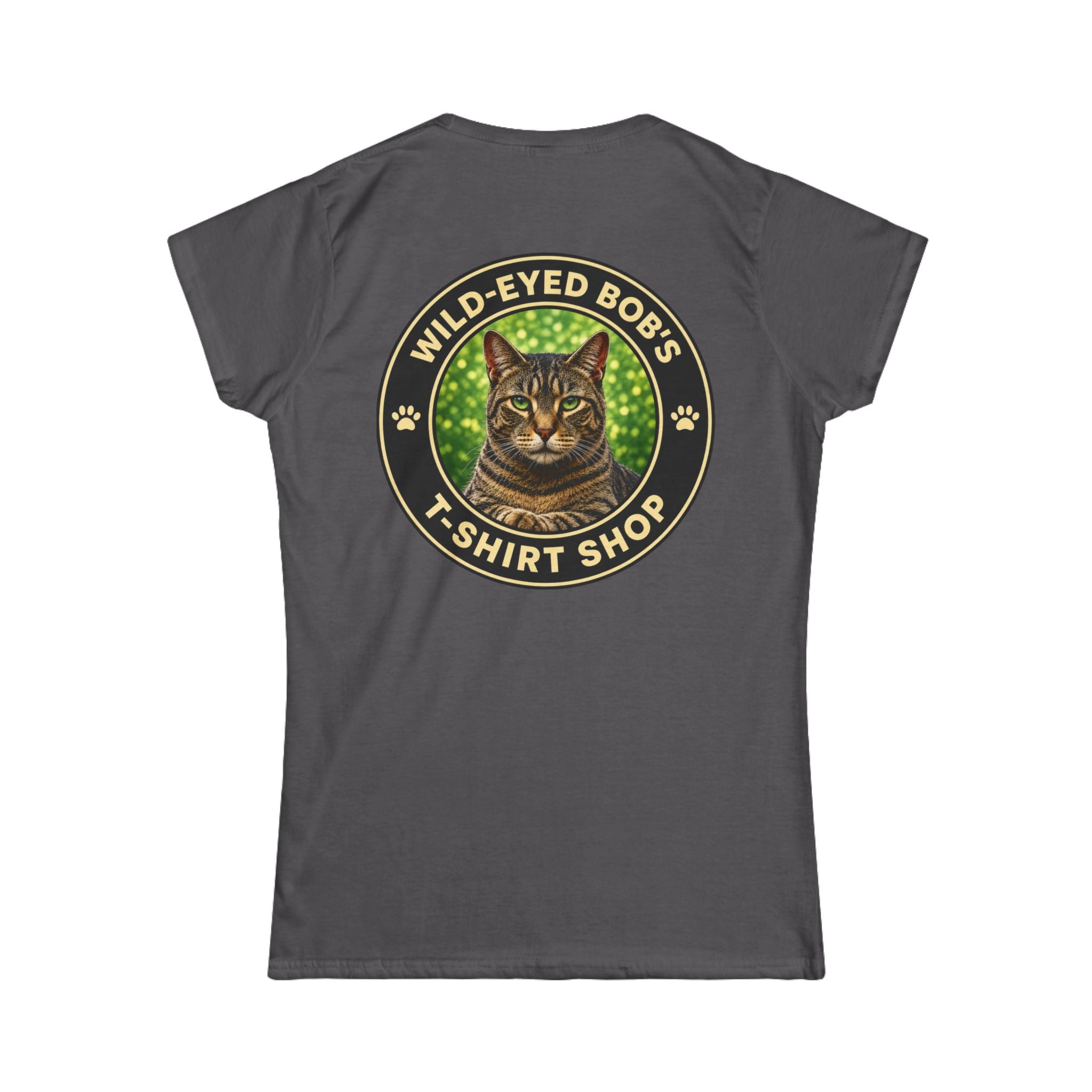 "Wild-Eyed Bob's T-Shirt Shop" Cat Logo Tee