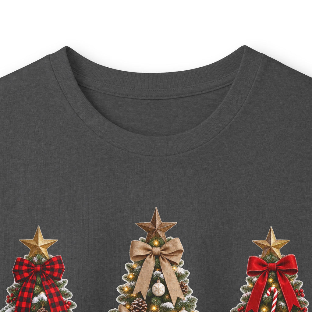 Long Sleeve Tee — Festive 'Merry Christmas' Triple Tree Holiday Graphic
