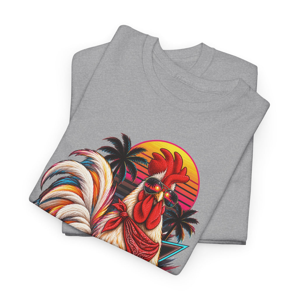 Rooster Sunset T-Shirt — Tropical Vintage Rooster Graphic Tee