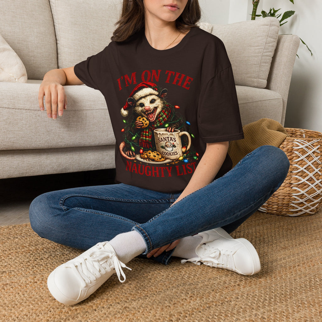 I'm On The Naughty List Possum T-Shirt — Funny Holiday Christmas Tee