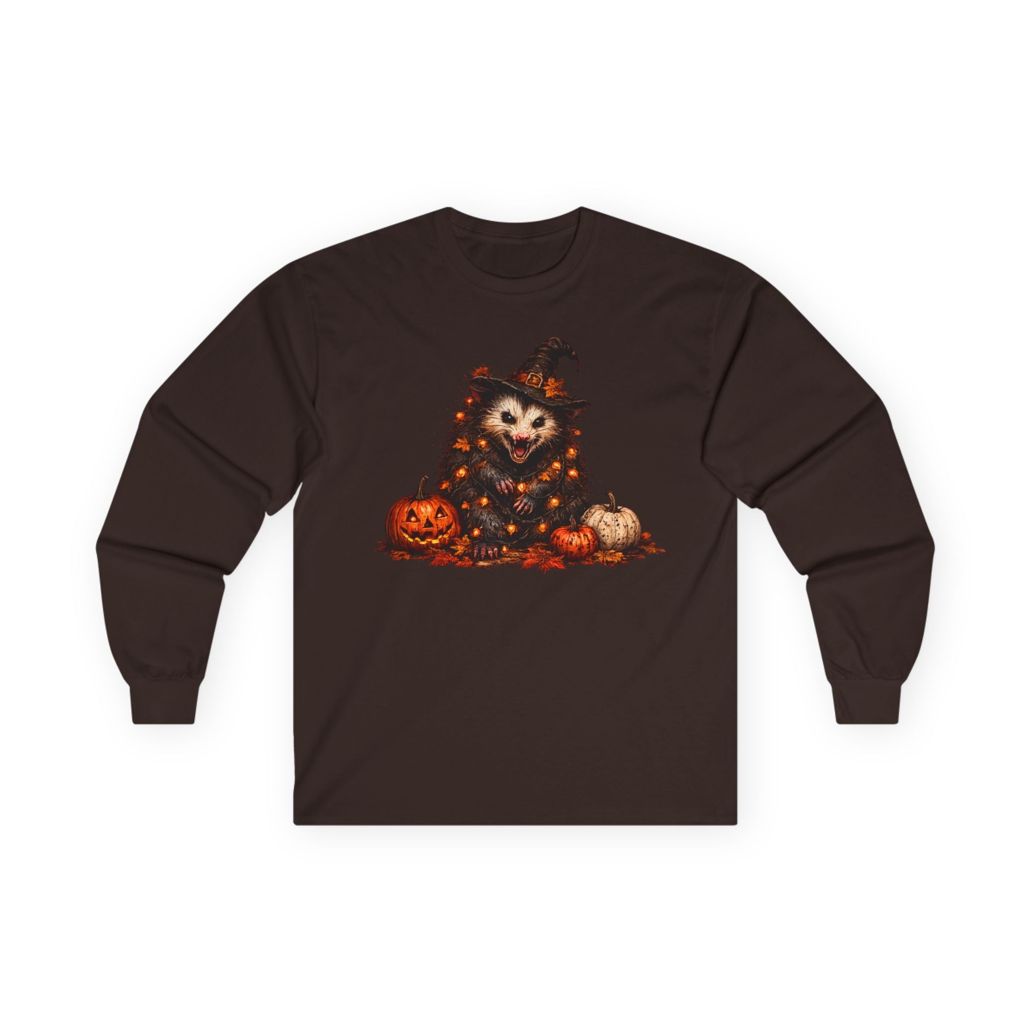 Halloween Possum Pumpkin Long Sleeve Tee