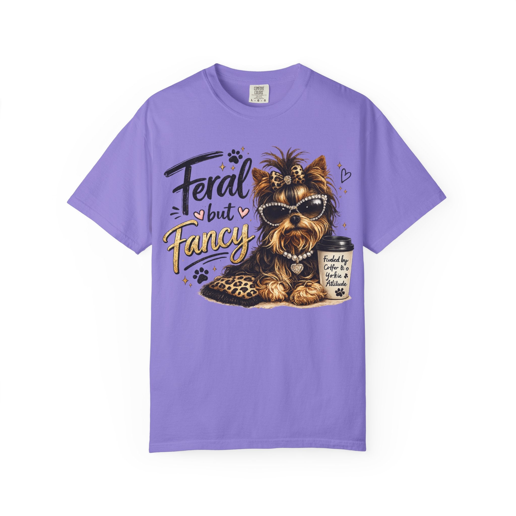 Feral but Fancy Yorkie T-Shirt – Cute Dog Graphic Tee for Pet Lovers