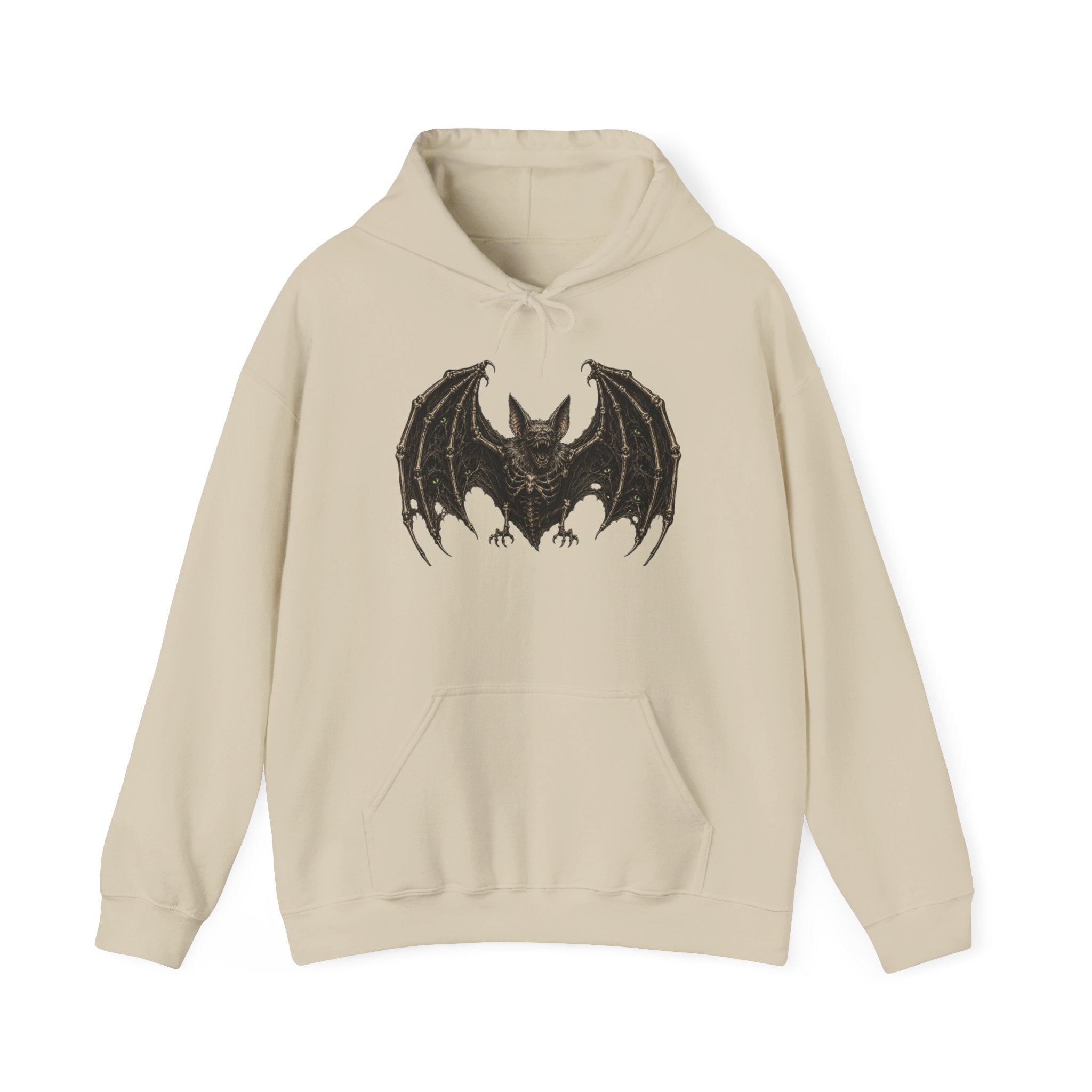 Gothic Bat Graphic Hoodie — Vintage Winged Bat Sweatshirt