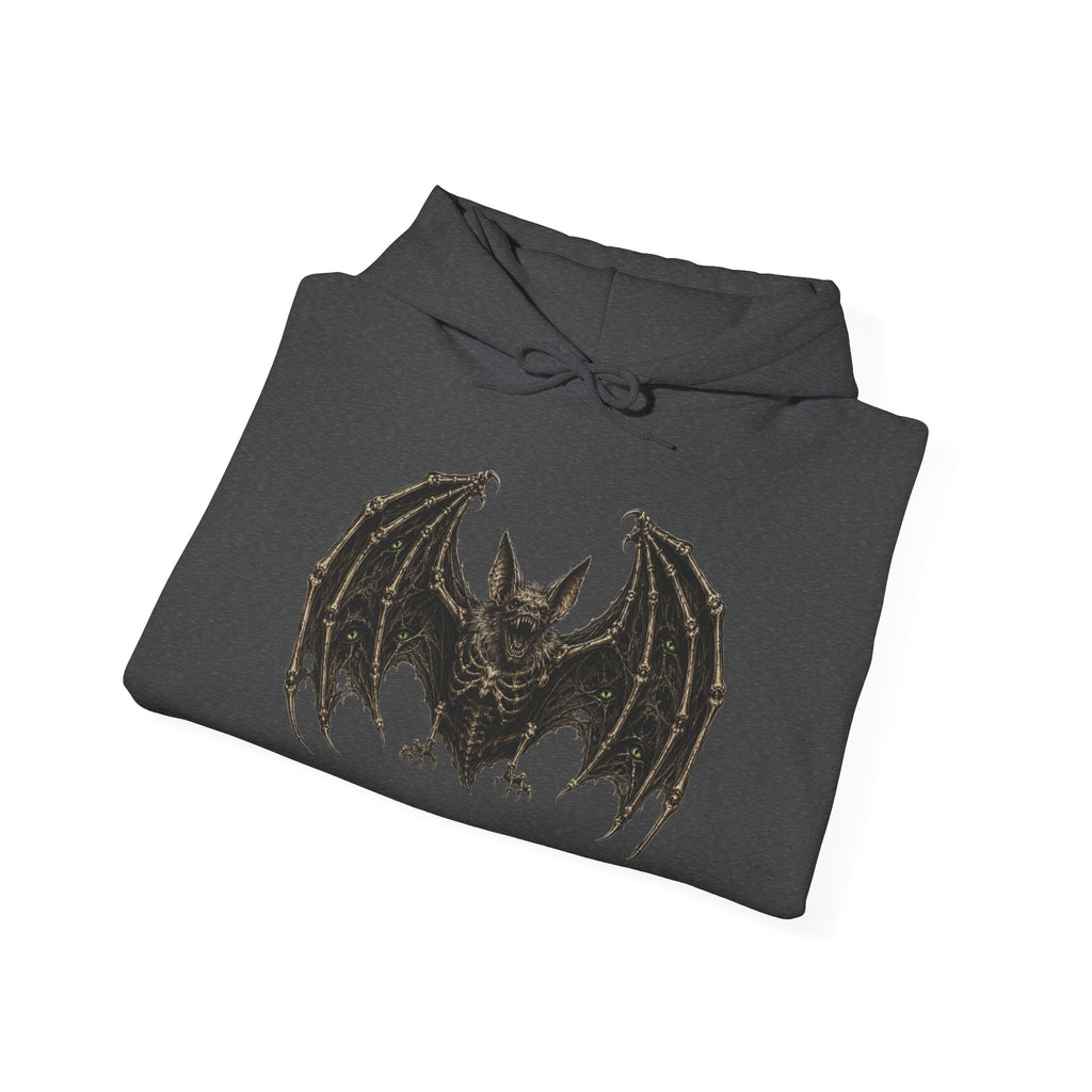 Gothic Bat Graphic Hoodie — Vintage Winged Bat Sweatshirt