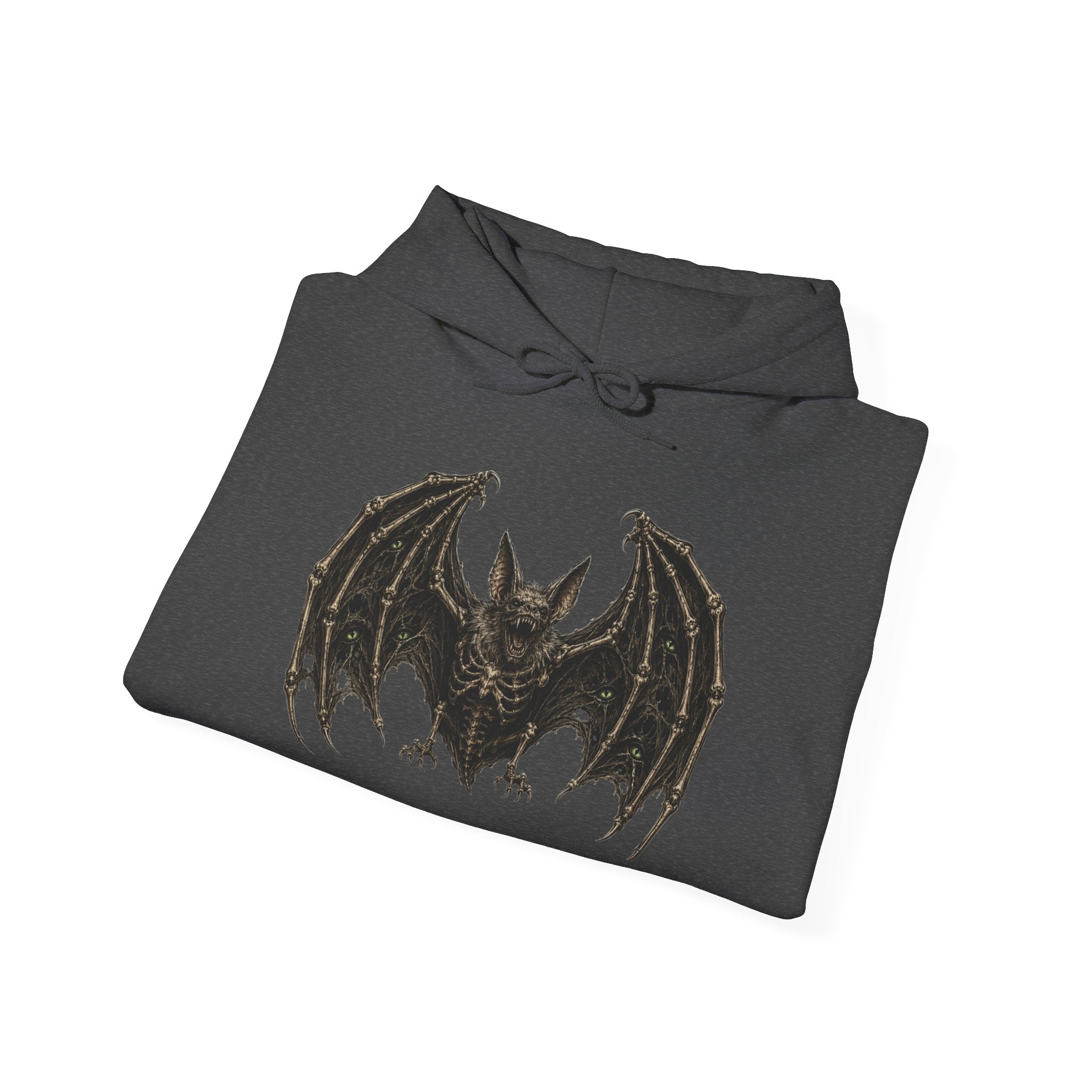 Gothic Bat Graphic Hoodie — Vintage Winged Bat Sweatshirt