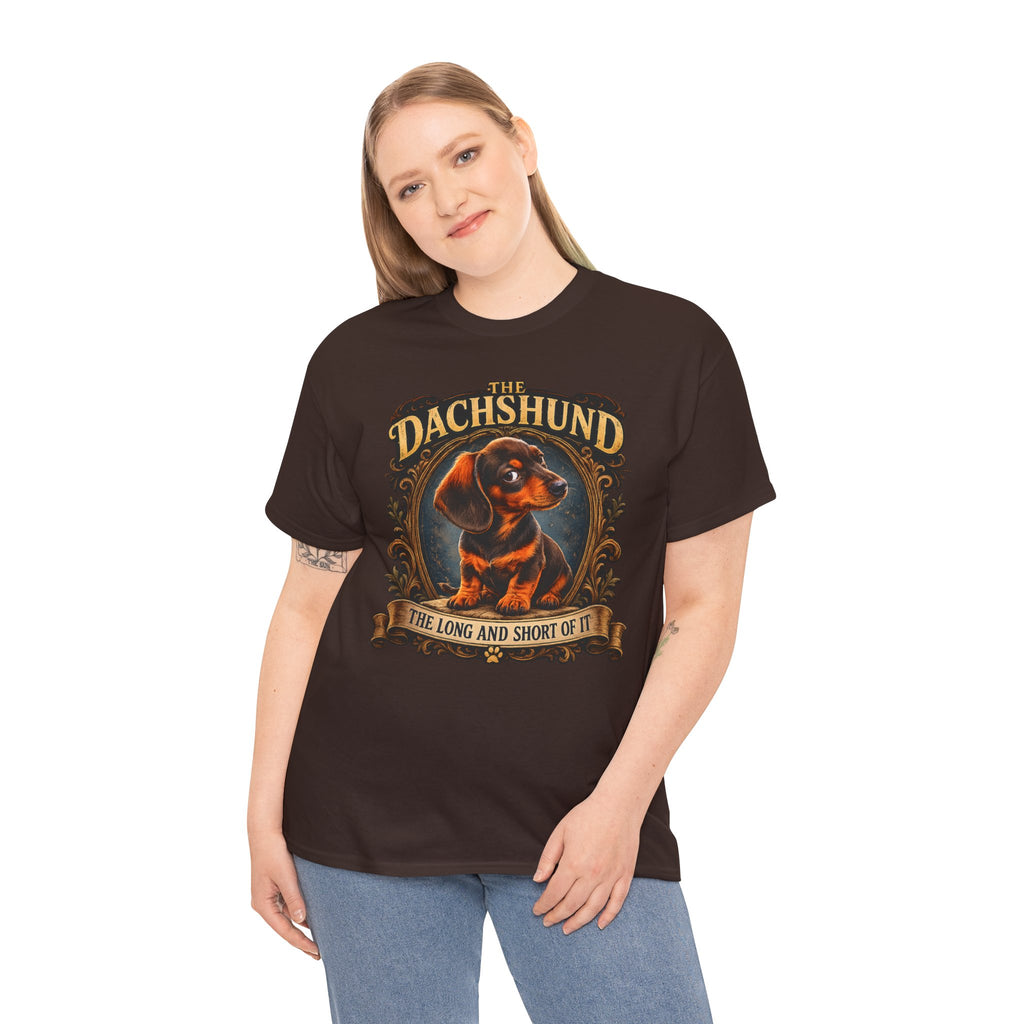 Dachshund Tee - "The Long and Short of It" Vintage Dog T-Shirt
