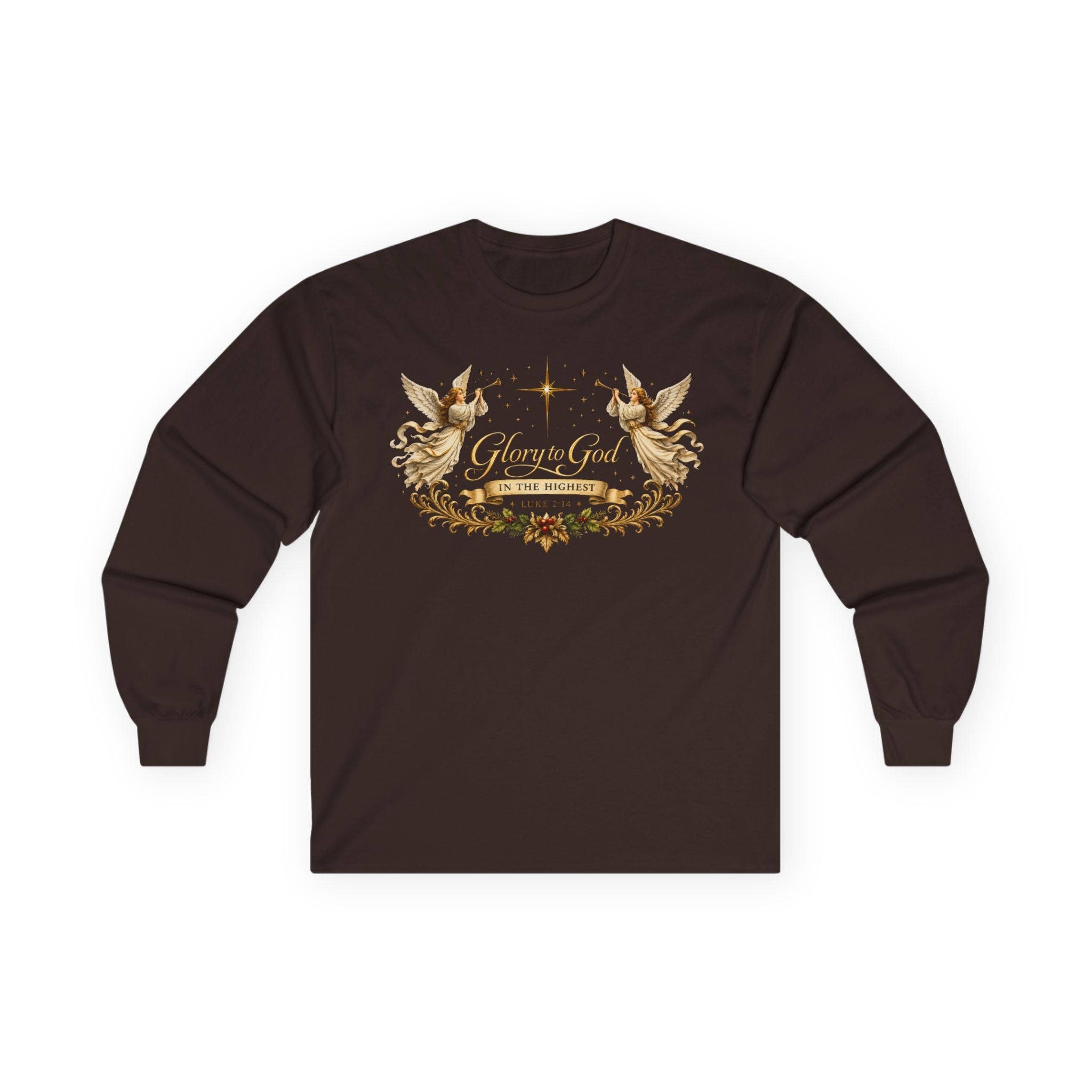 "Glory to God" Angel Christmas long sleeve Holiday Shirt