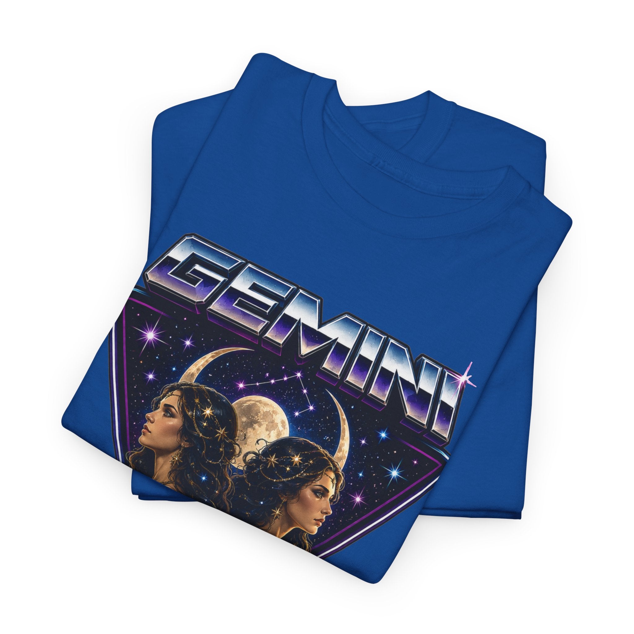 Gemini Zodiac Tee — Retro Twin Goddess Astrology T-Shirt