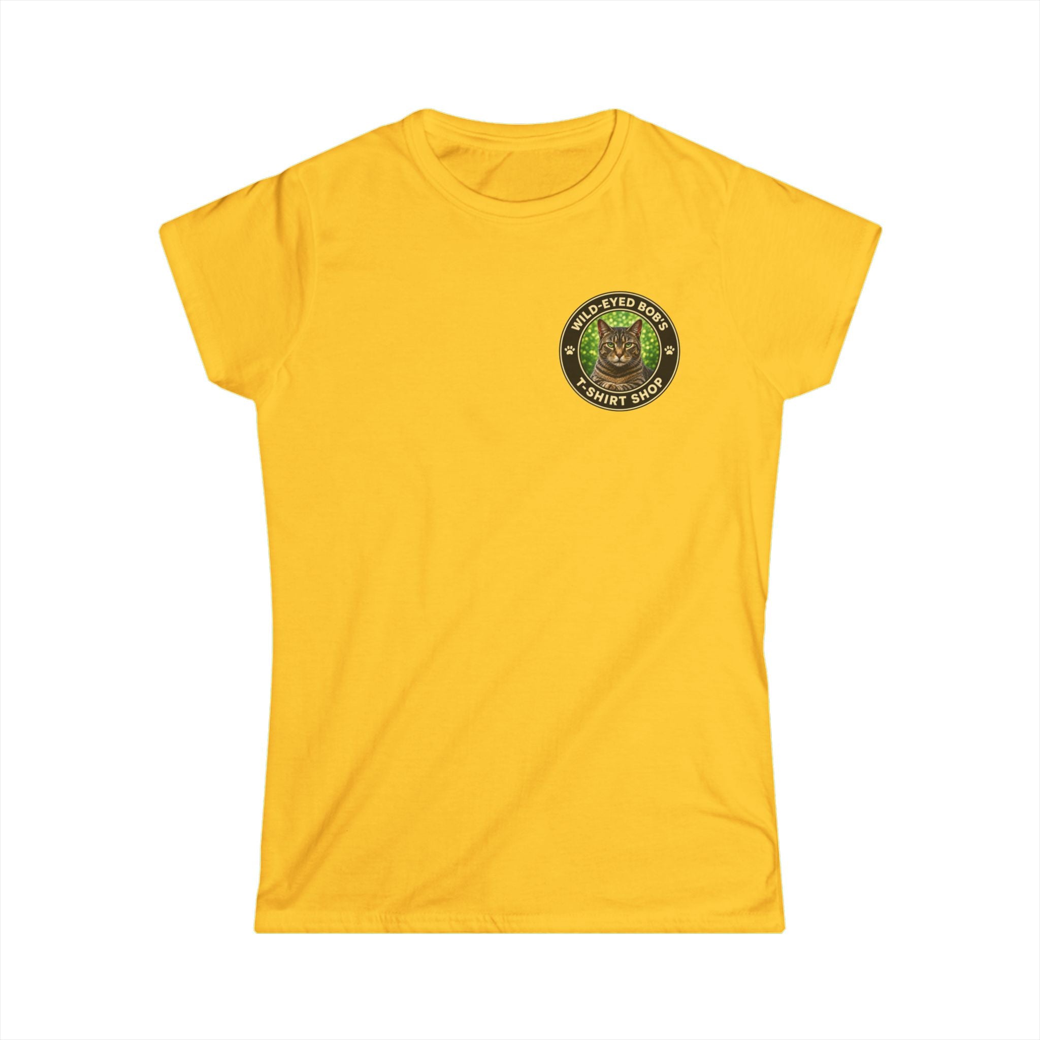 "Wild-Eyed Bob's T-Shirt Shop" Cat Logo Tee