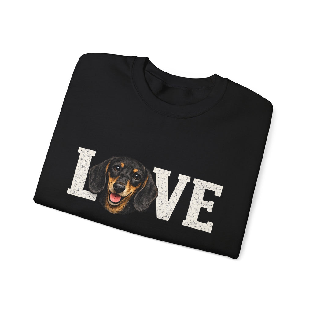 Dachshund Love Crewneck Sweatshirt — Cute Dog Lover Pullover