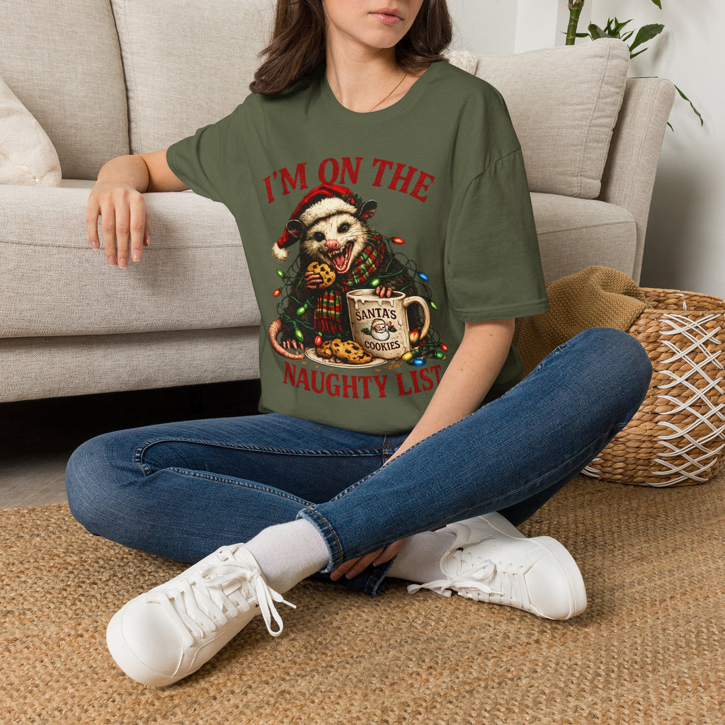I'm On The Naughty List Possum T-Shirt — Funny Holiday Christmas Tee