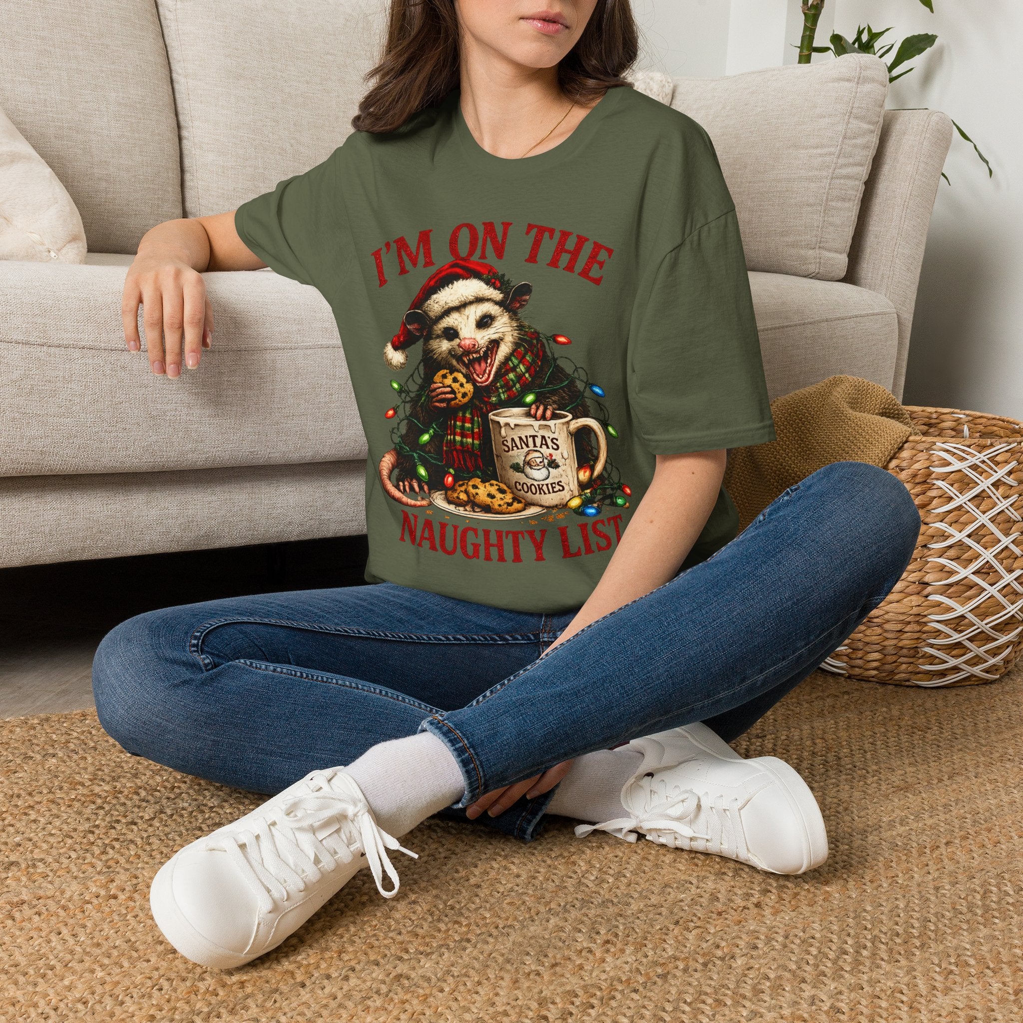 I'm On The Naughty List Possum T-Shirt — Funny Holiday Christmas Tee