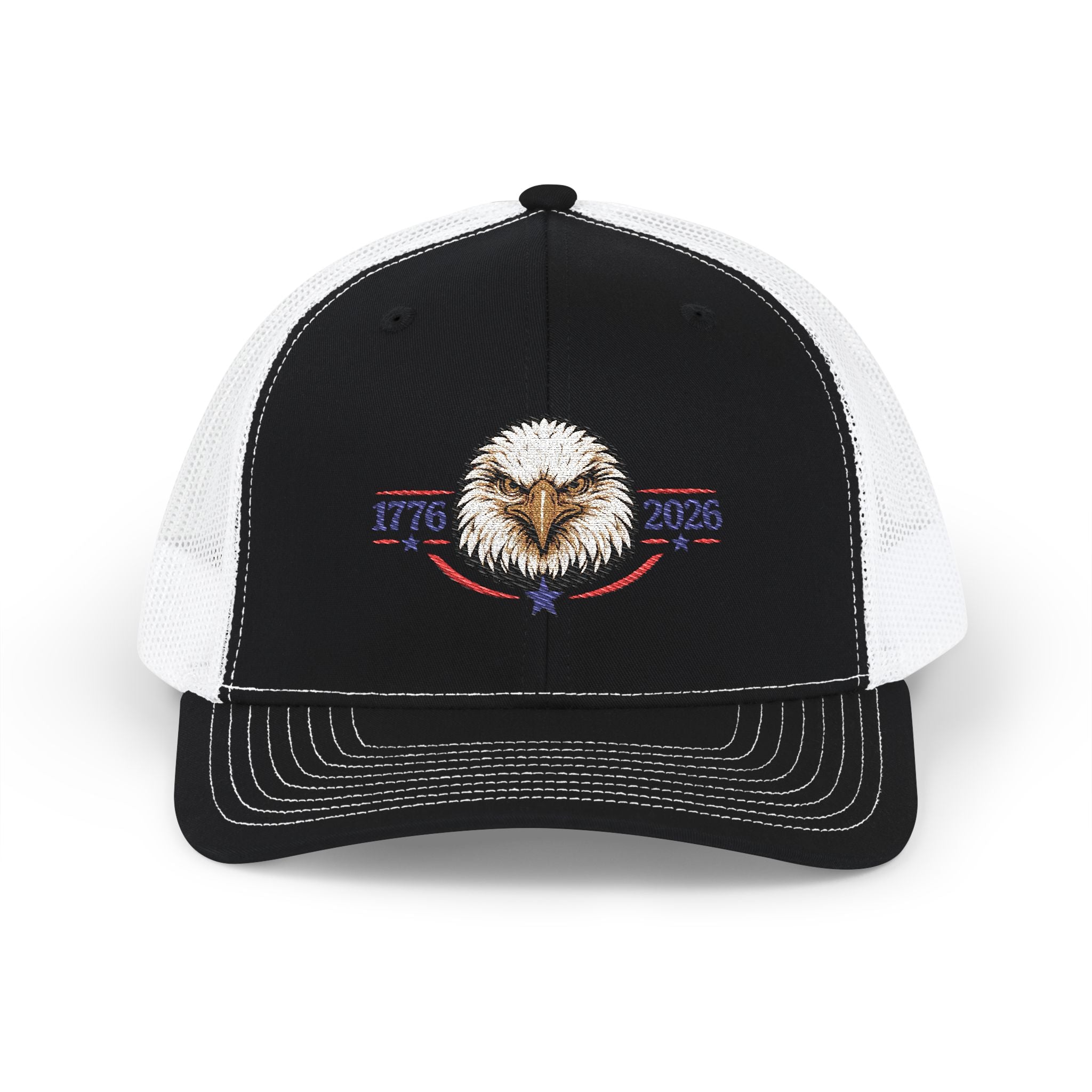 Patriotic Eagle Snapback Trucker Cap — 1776–2026 Anniversary USA Hat