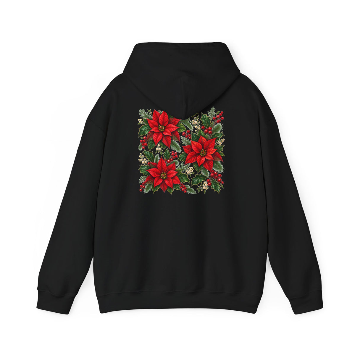 Poinsettia Holiday Hoodie – Festive Red Flower Christmas Sweatshirt