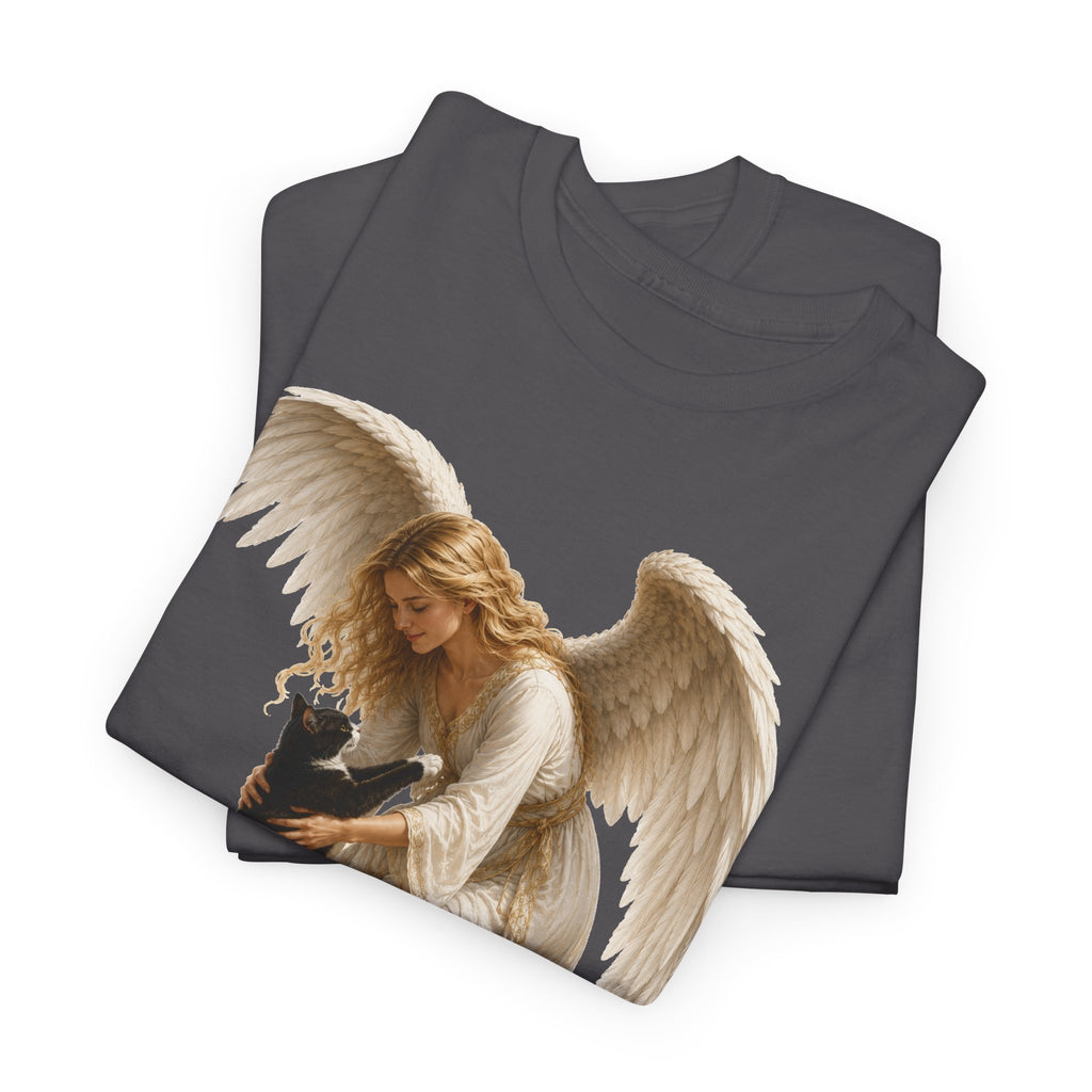 Angel with Cat T-Shirt — Guardian Angel Pet Lover Tee