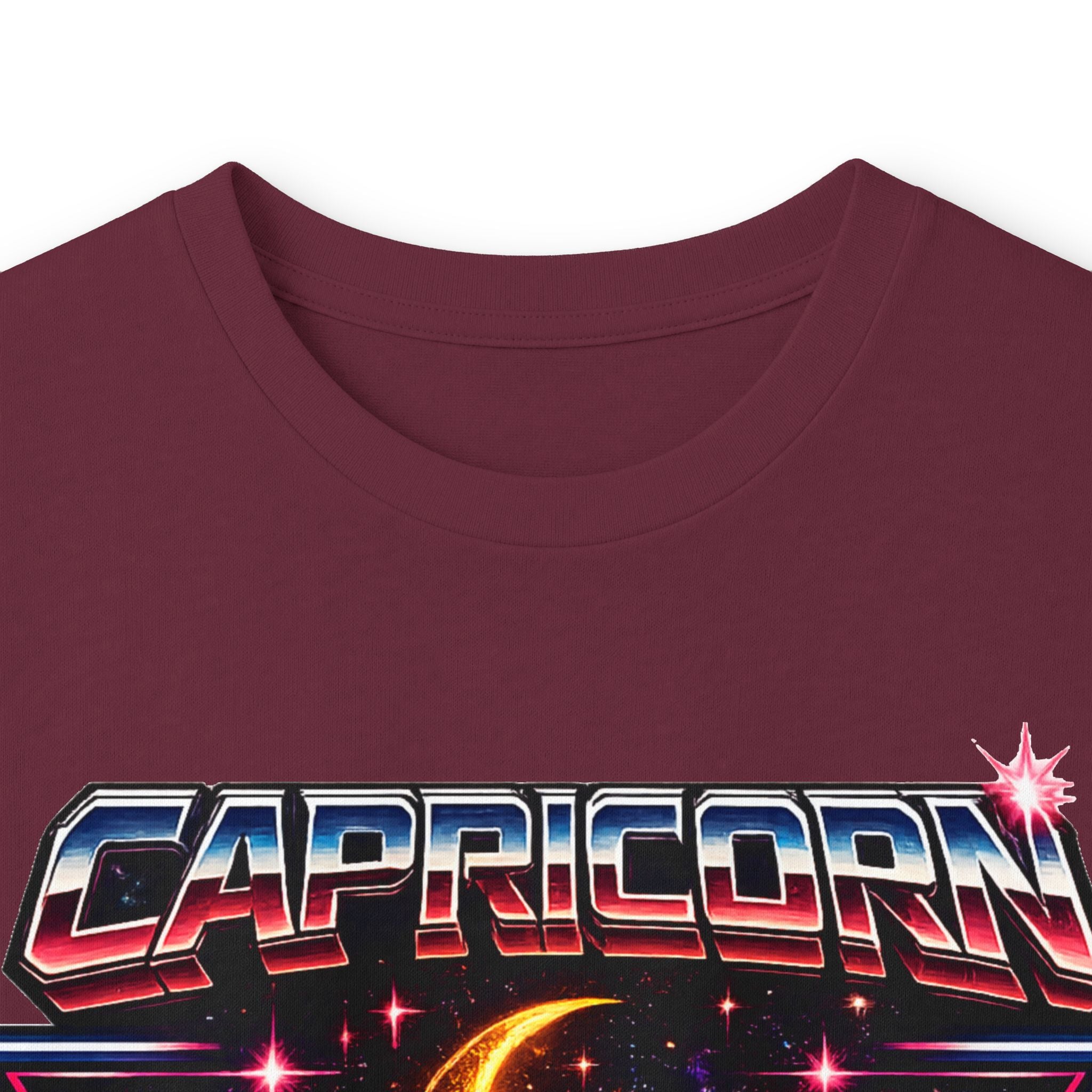 Capricorn Retro Zodiac Long Sleeve Tee-Vintage 80s Celestial Sea-Goat Design