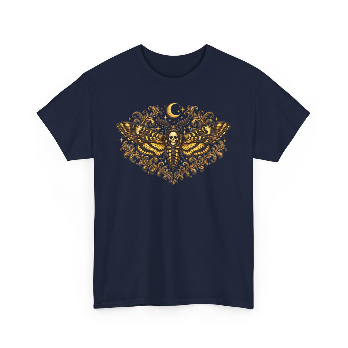 Mystic Moth Tee — Golden Moon, Death Moth Graphic T-Shirt