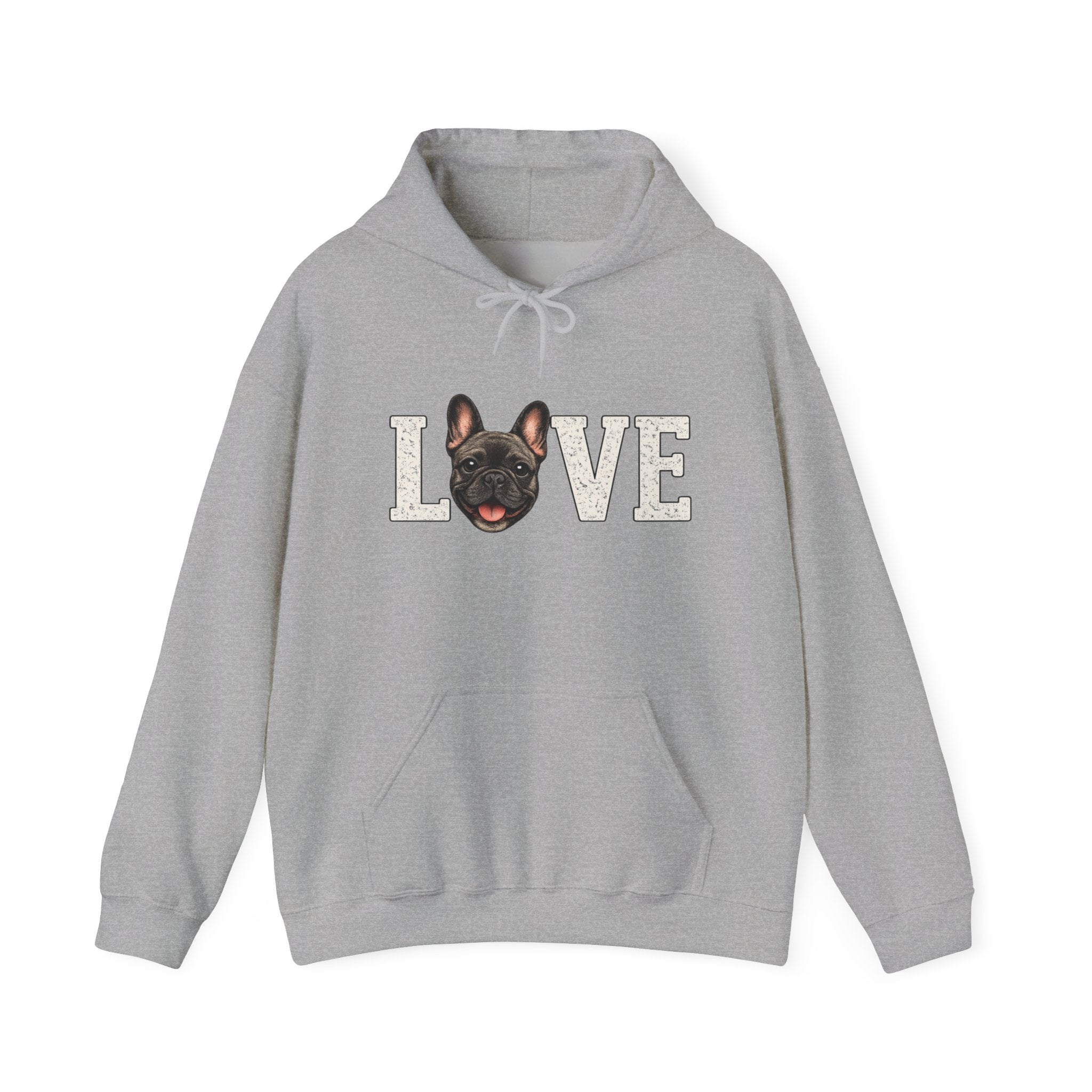 French Bulldog LOVE Hoodie — Cute Dog Lover Pullover for Pet Owners