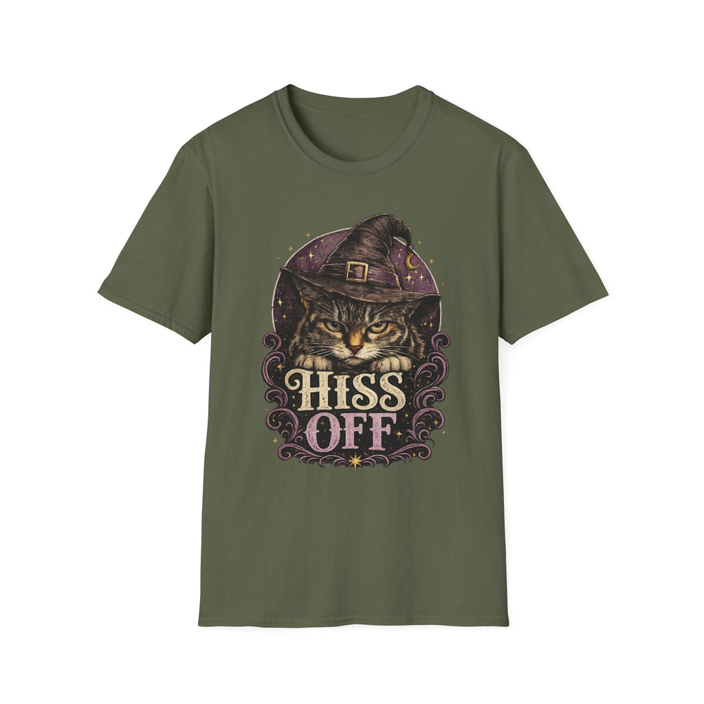 Hiss Off Witch Cat T-Shirt — Halloween Witchy Cat Tee