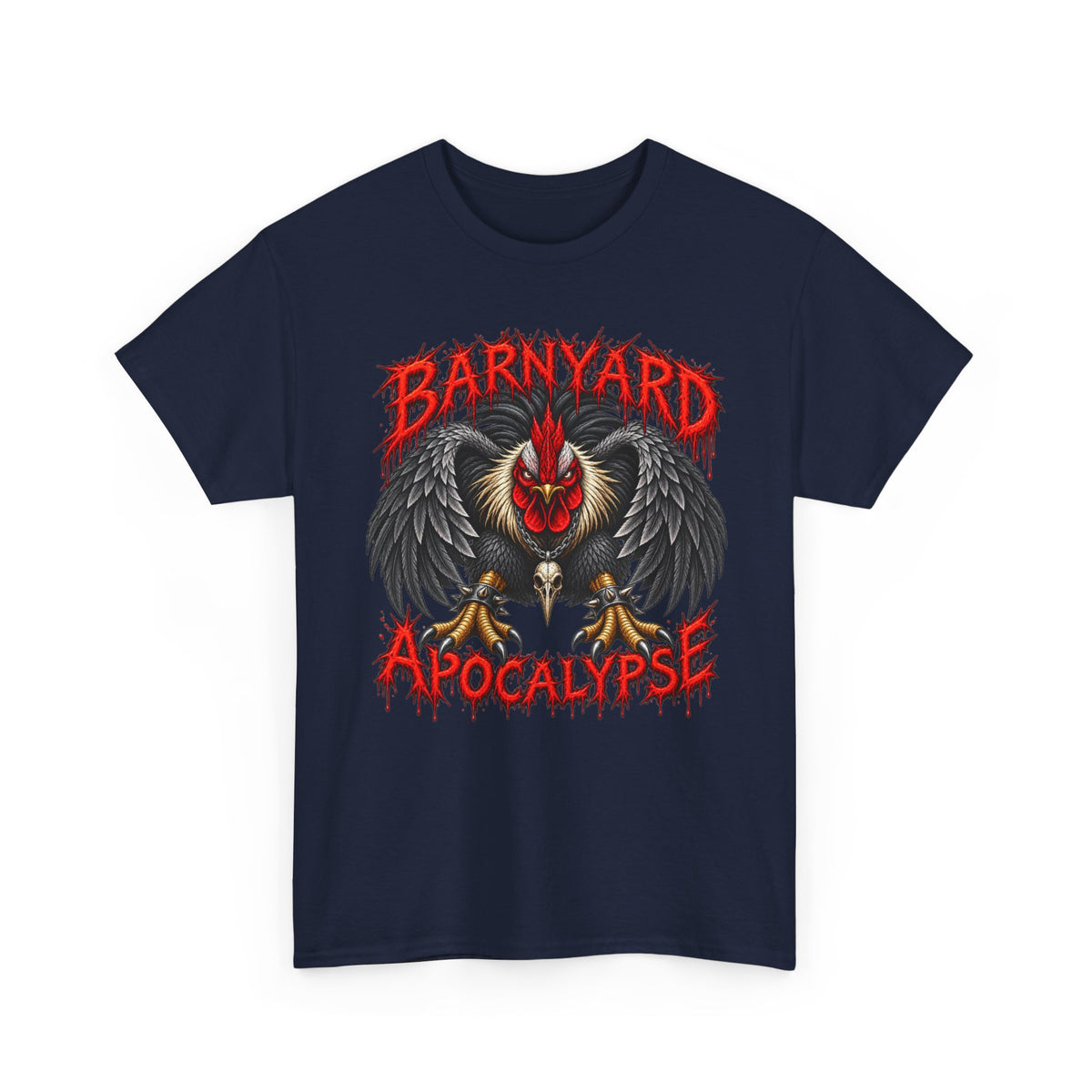 Barnyard Apocalypse Graphic Tee — Dark Rooster Horror Farm Shirt