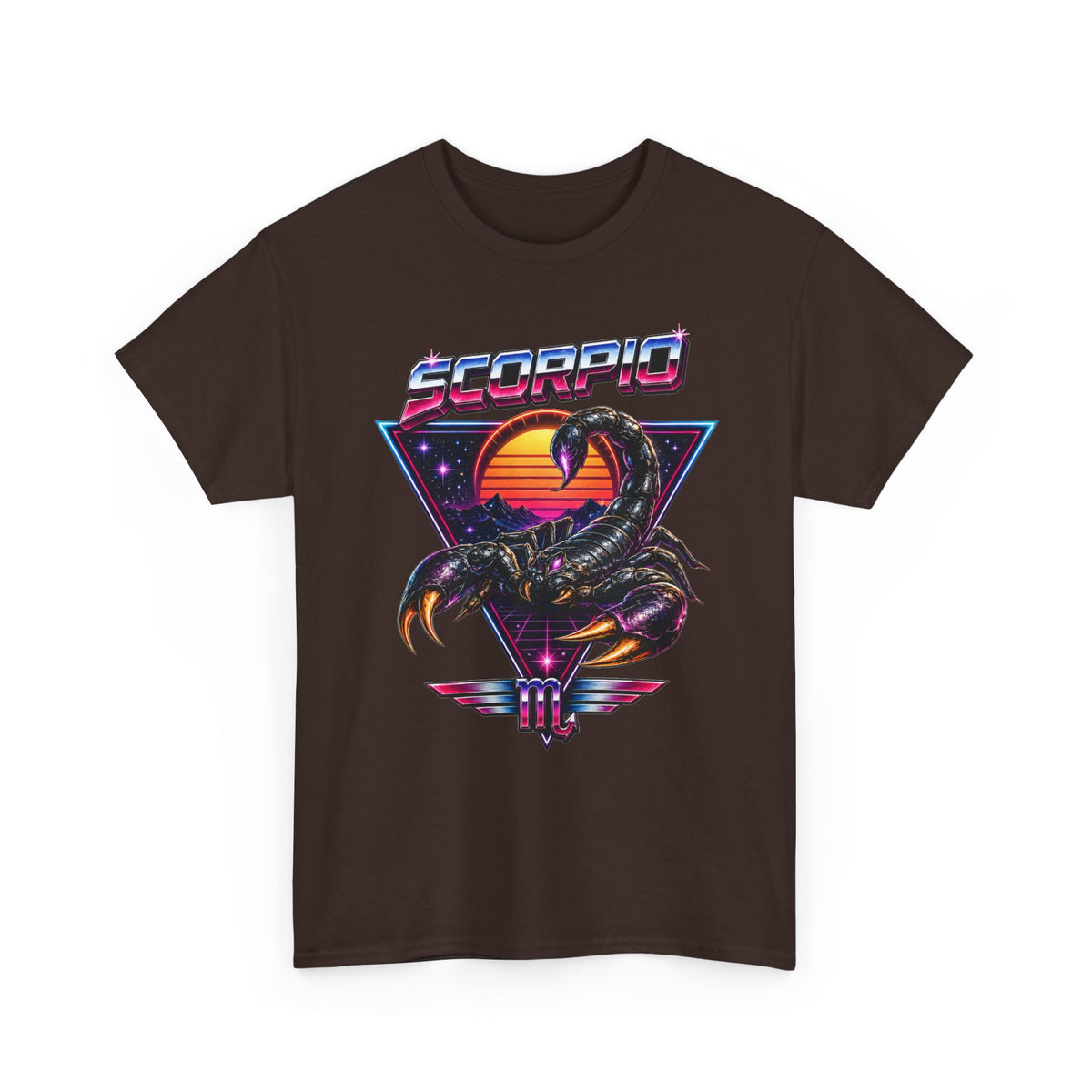Scorpio Retro Sunset T-Shirt — Vintage 80s Scorpion Zodiac Tee