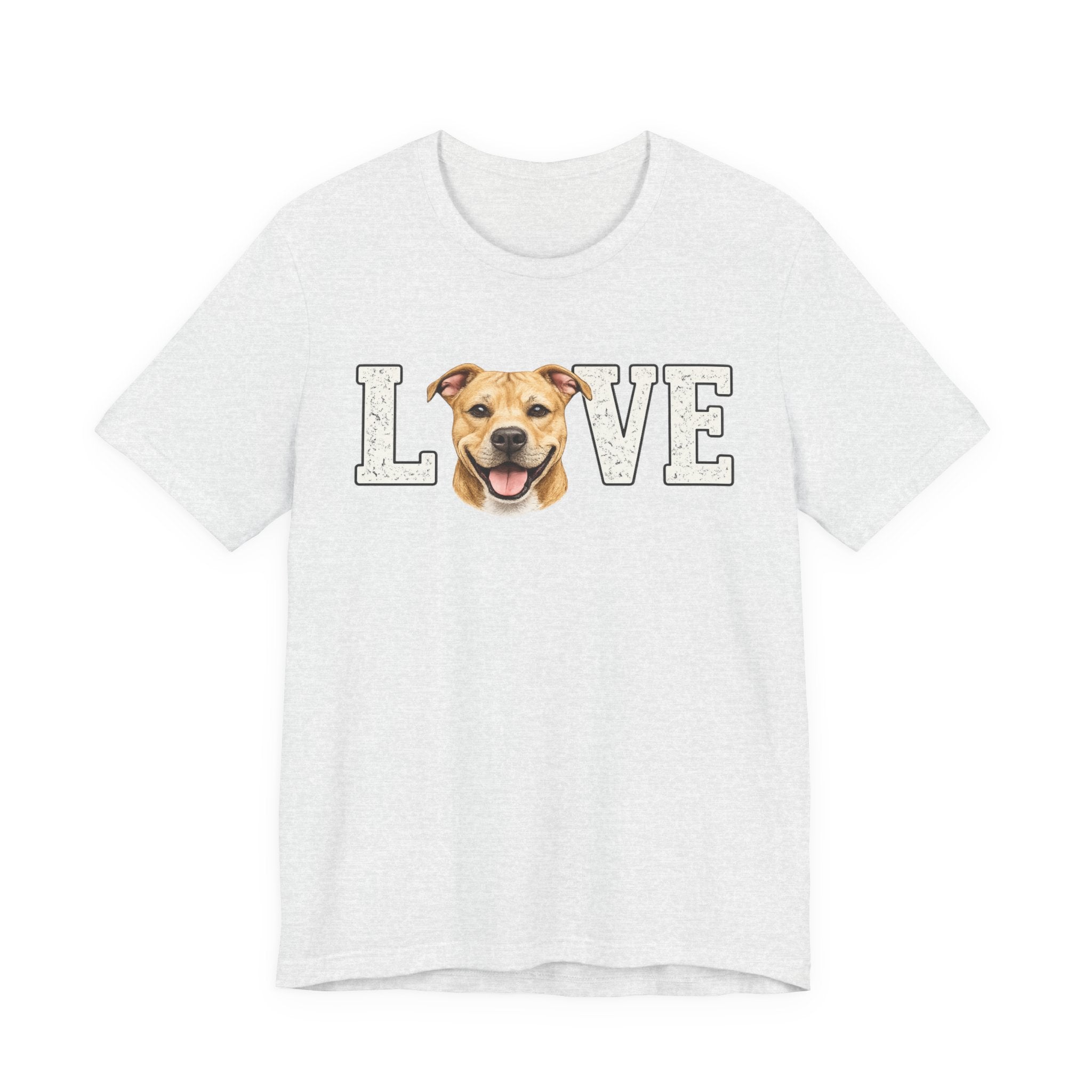 Pit Bull Love T-Shirt — 'LOVE' with Happy Puppy Face Tee
