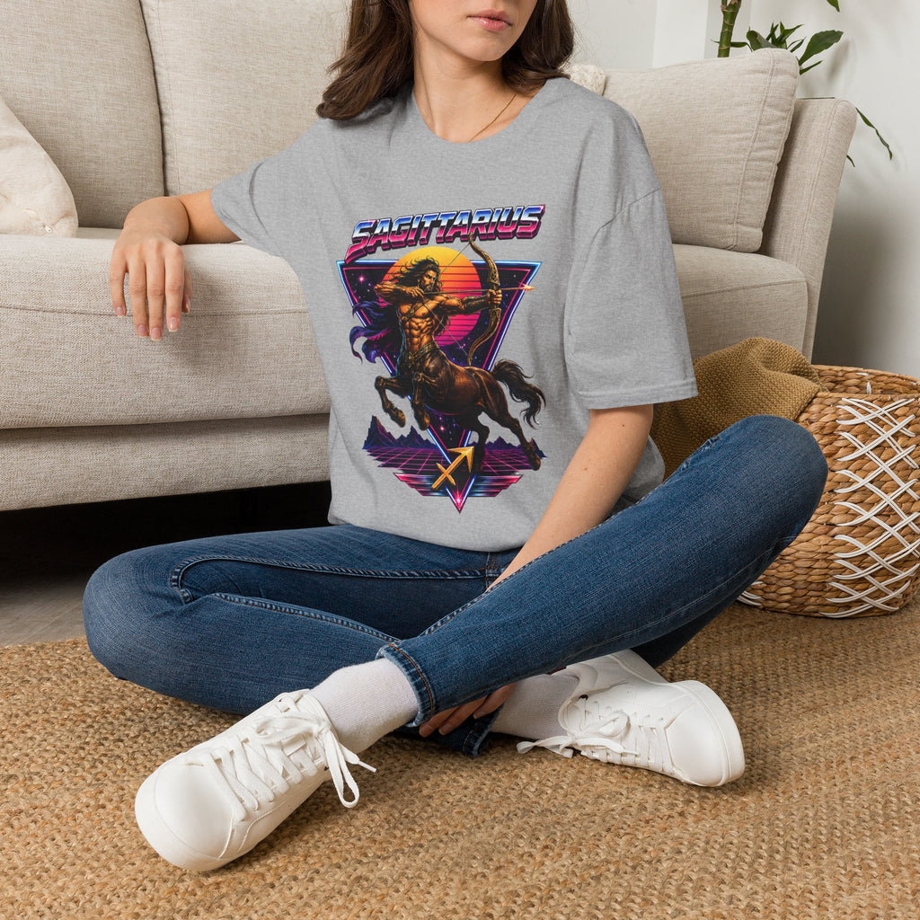 Sagittarius Archer T-Shirt — Retro Neon Zodiac Tee