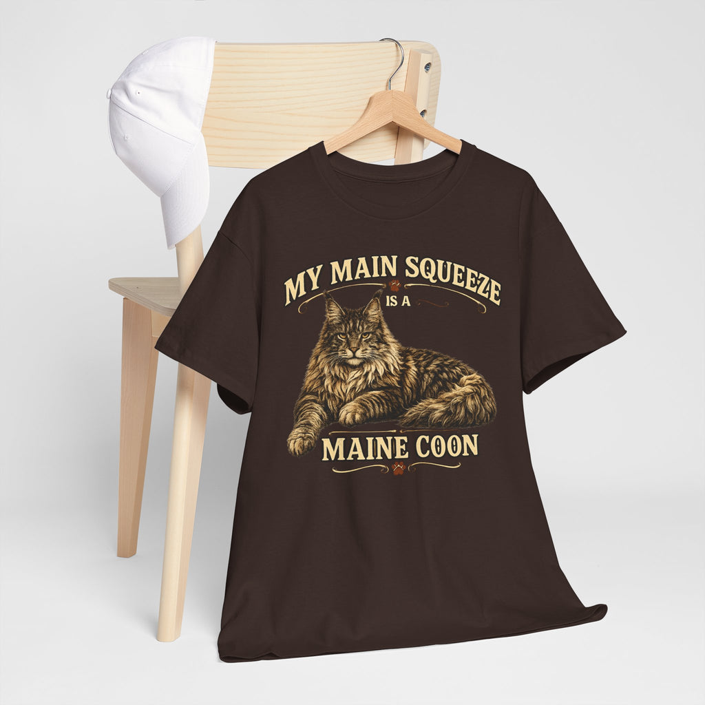 Maine Coon Cat T-Shirt — "My Main Squeeze" Vintage Cat Lover Tee