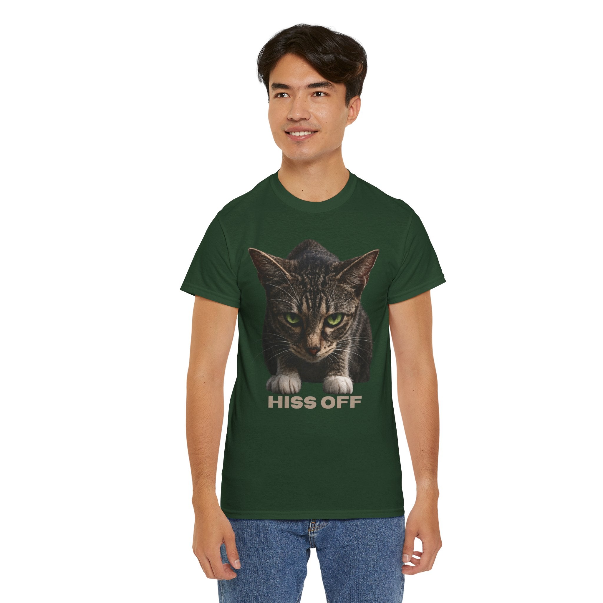 Hiss Off Cat T-Shirt — Angry Tabby Graphic Tee
