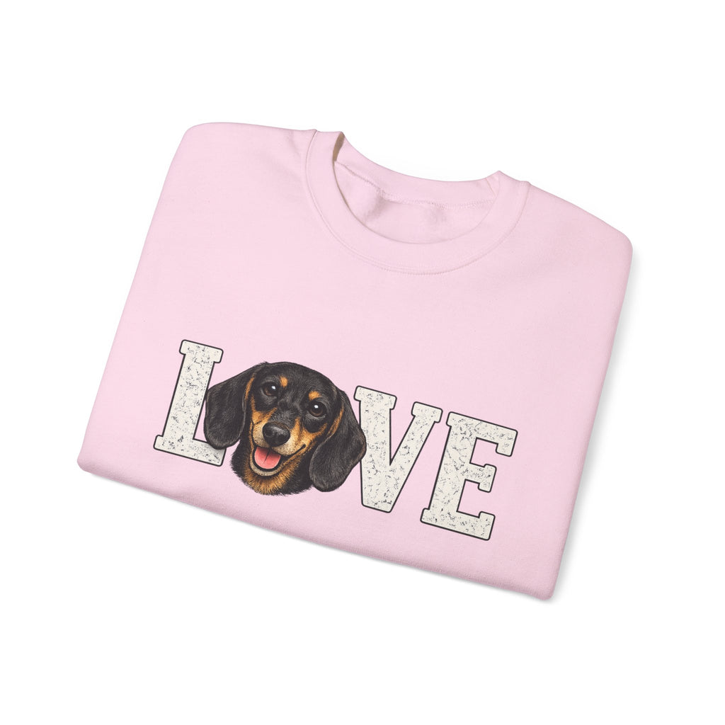 Dachshund Love Crewneck Sweatshirt — Cute Dog Lover Pullover