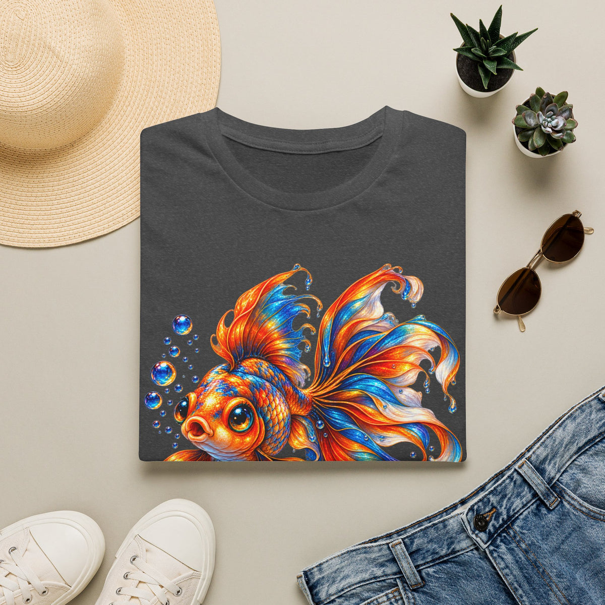 Colorful Goldfish T-Shirt — Vibrant Fish Art Tee