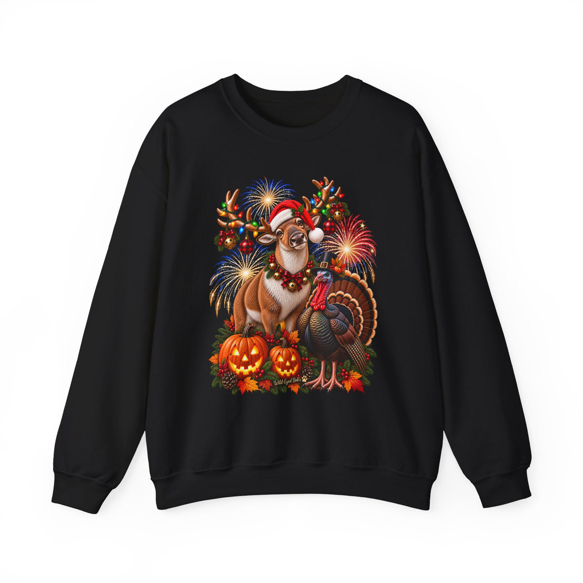Four Holidays  One Shirt - Halloween Thanksgiving. Christmas and New year