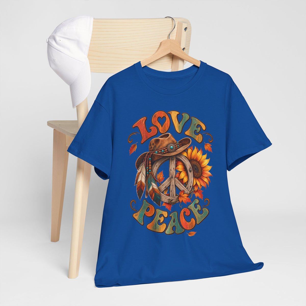 Love & Peace Retro Sunflower Boho Graphic Tee
