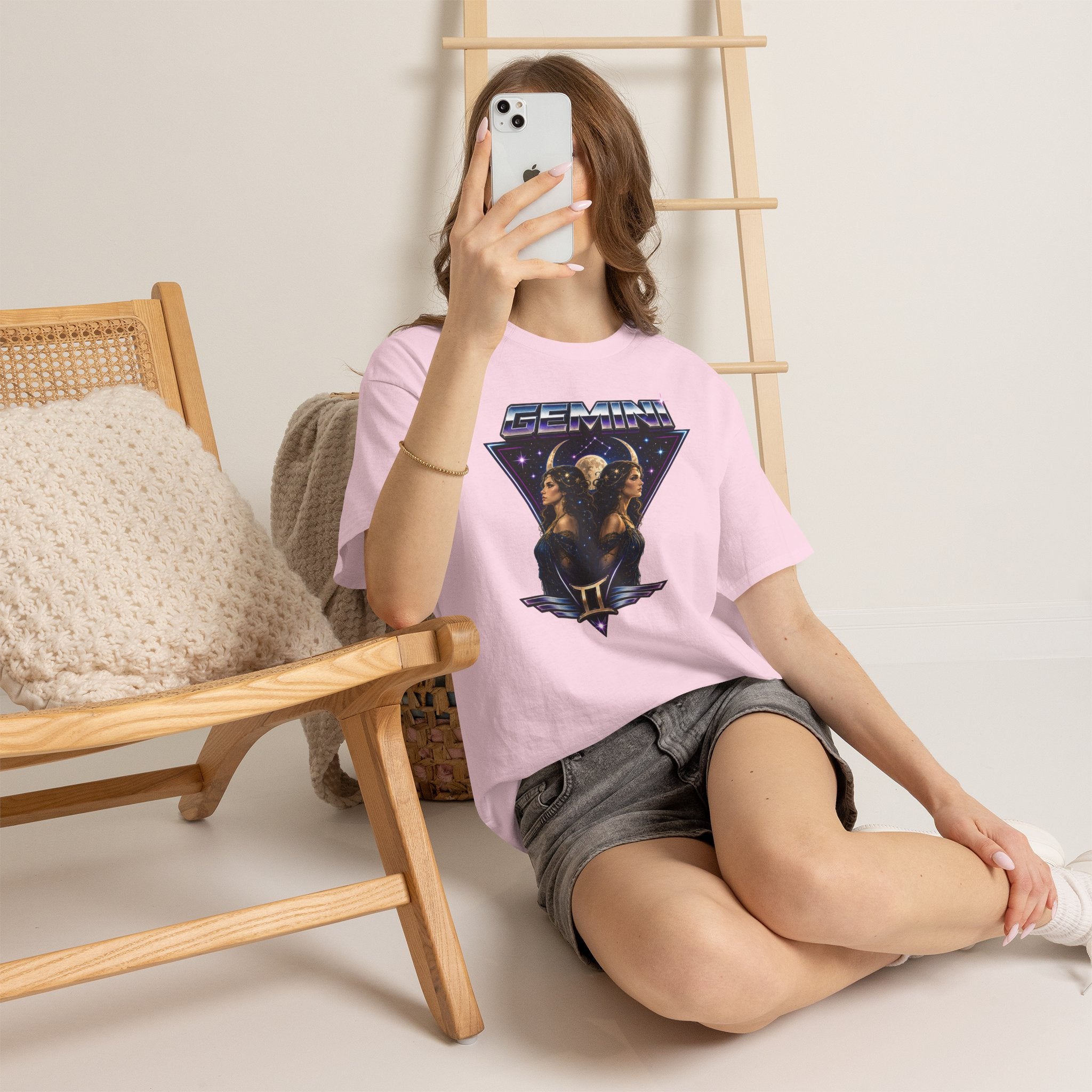 Gemini Zodiac Tee — Retro Twin Goddess Astrology T-Shirt