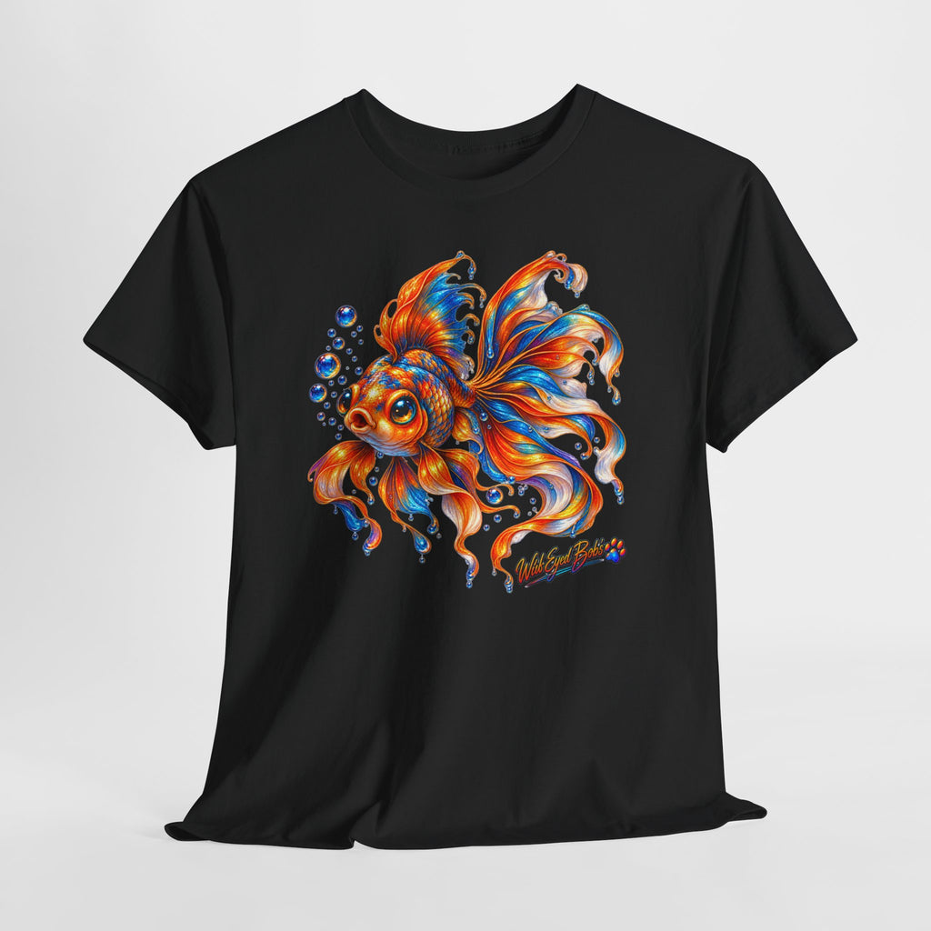 Goldfish Art T-Shirt — Colorful Fantail Goldfish Illustration Tee