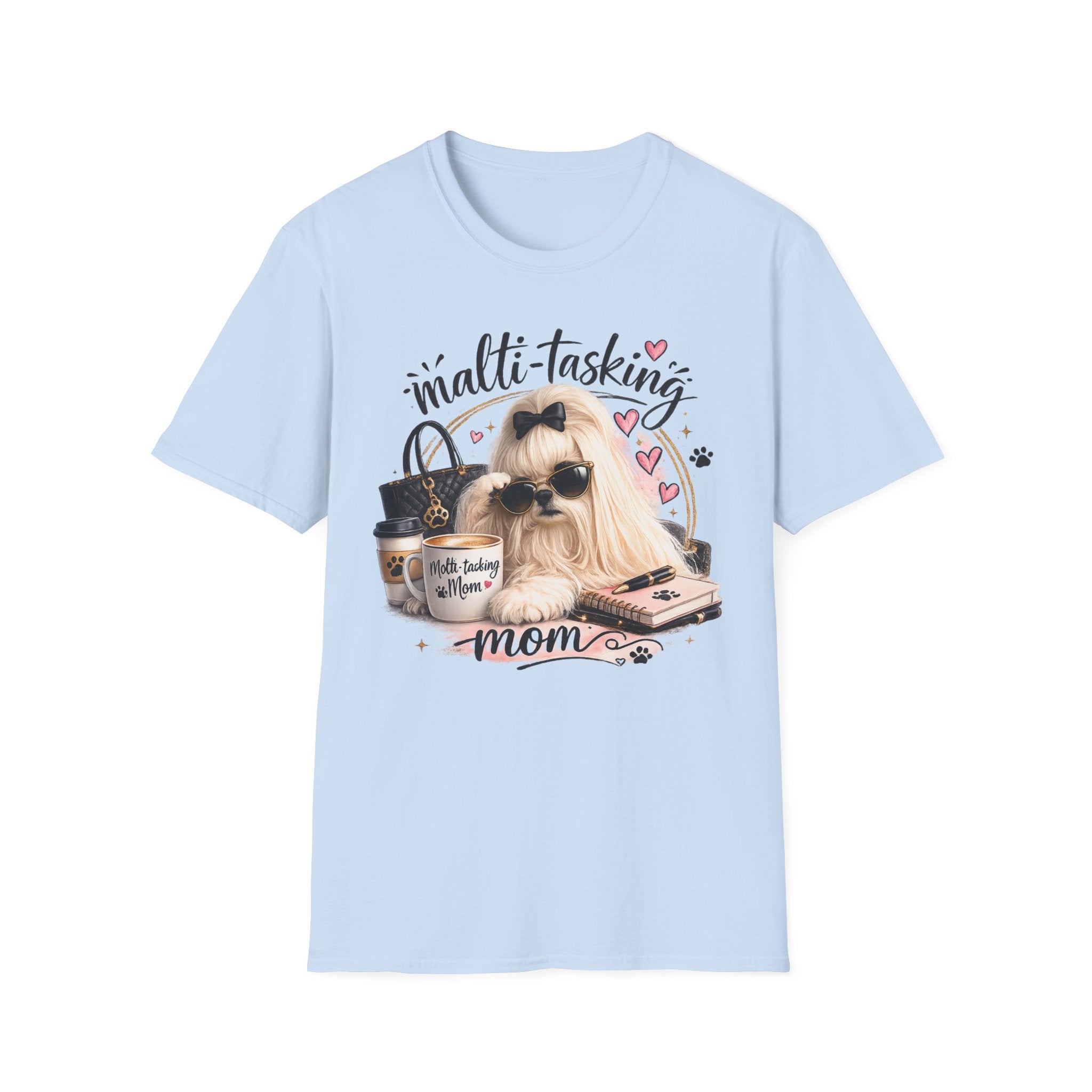 Multi-Tasking Mom T-Shirt — Cute Sunglasses Shih Tzu Graphic