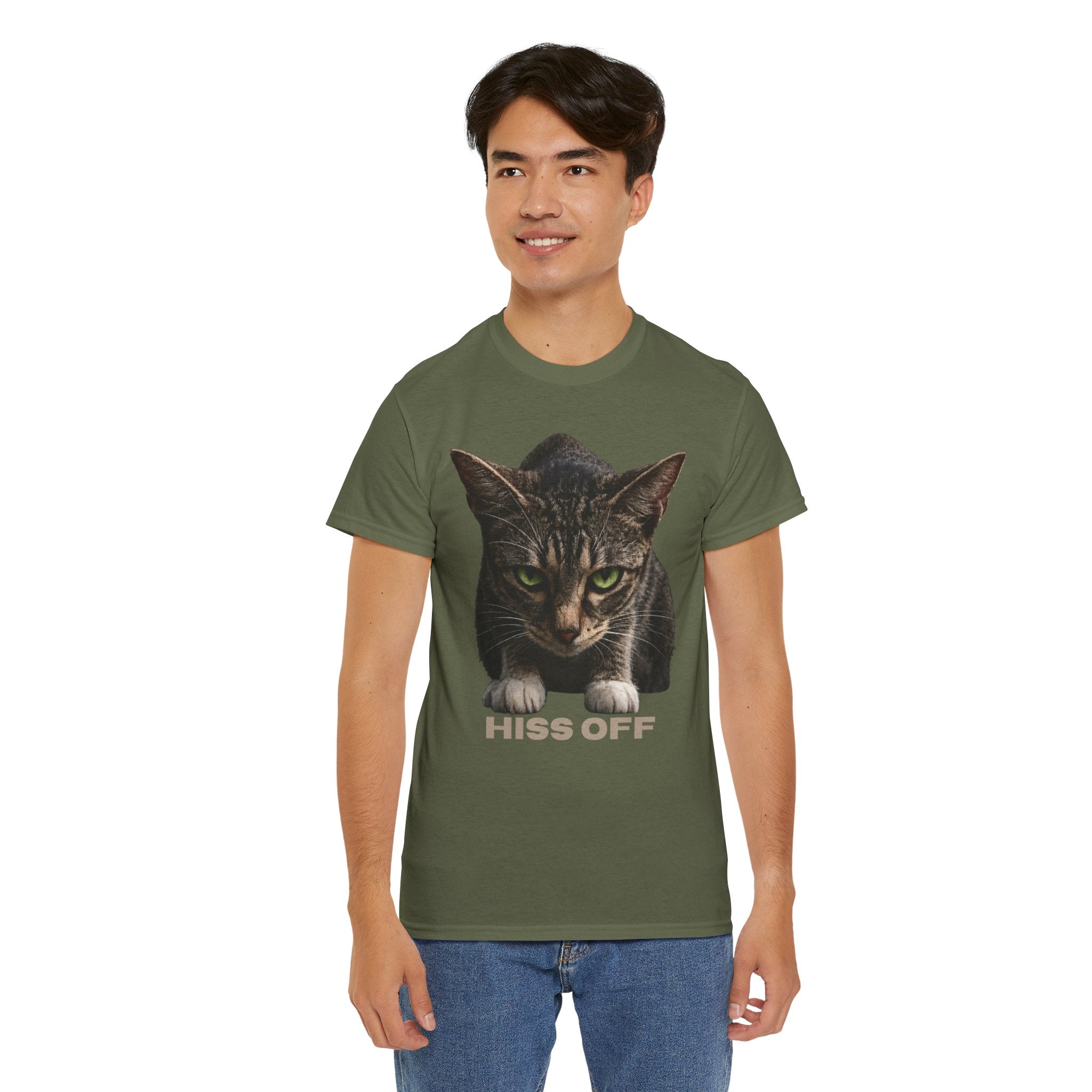 Hiss Off Cat T-Shirt — Angry Tabby Graphic Tee
