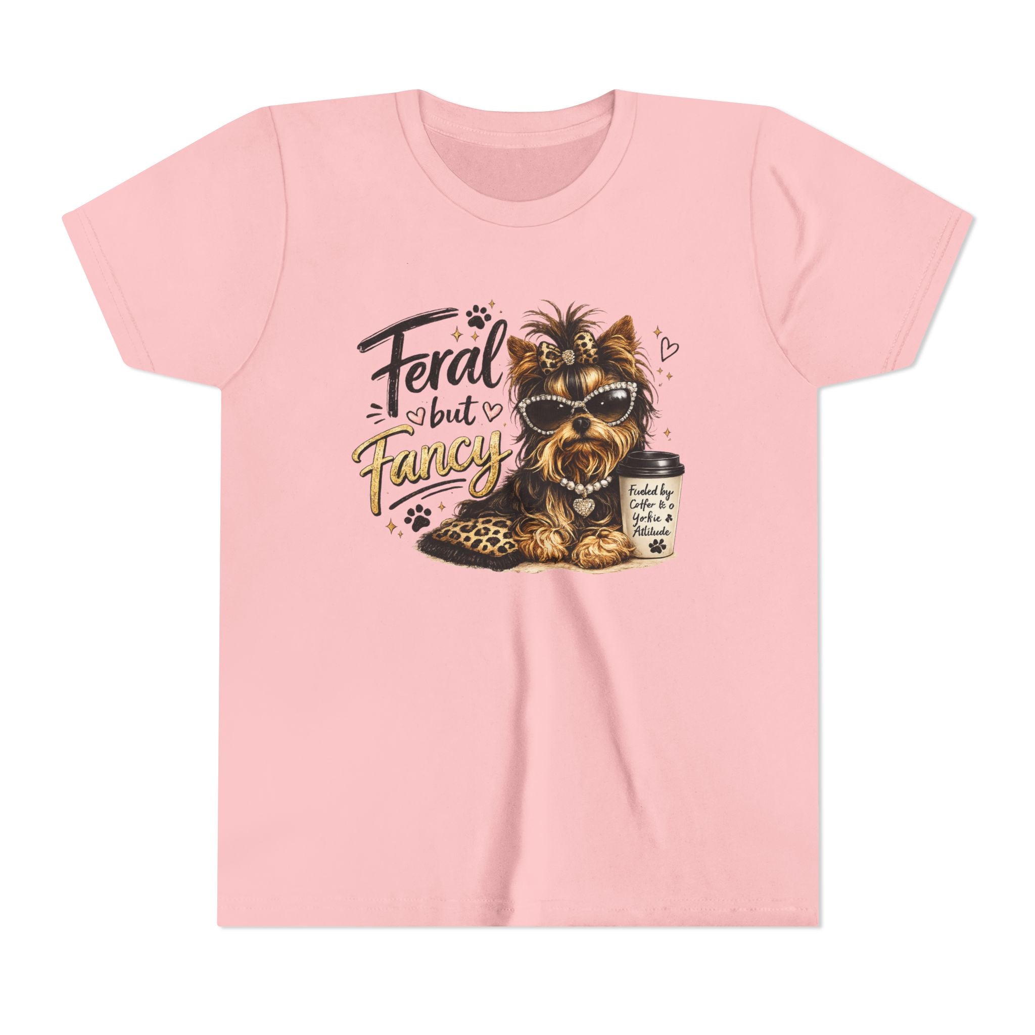 Yorkie youth Tee — "Feral but Fancy" Yorkie Graphic Shirt