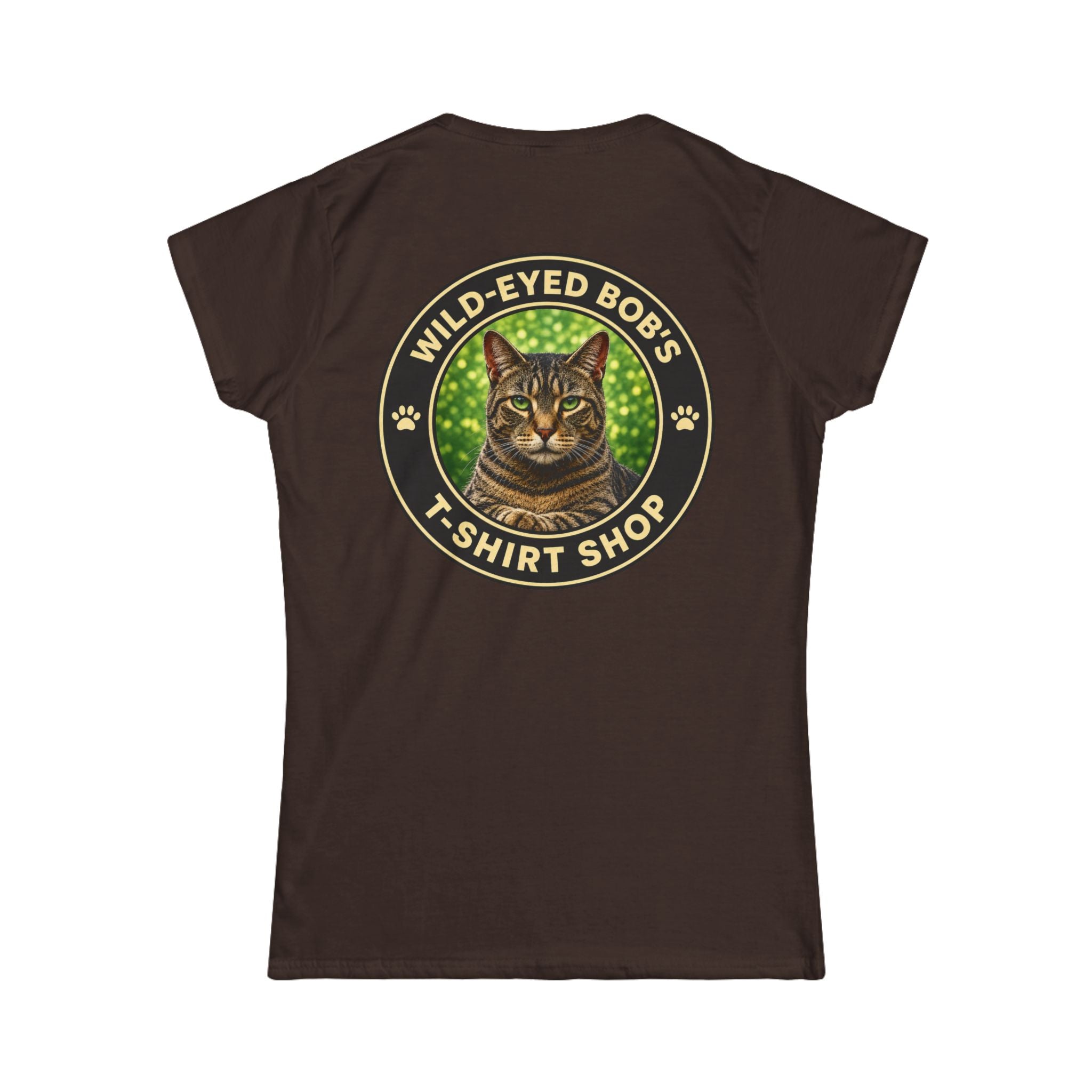 "Wild-Eyed Bob's T-Shirt Shop" Cat Logo Tee