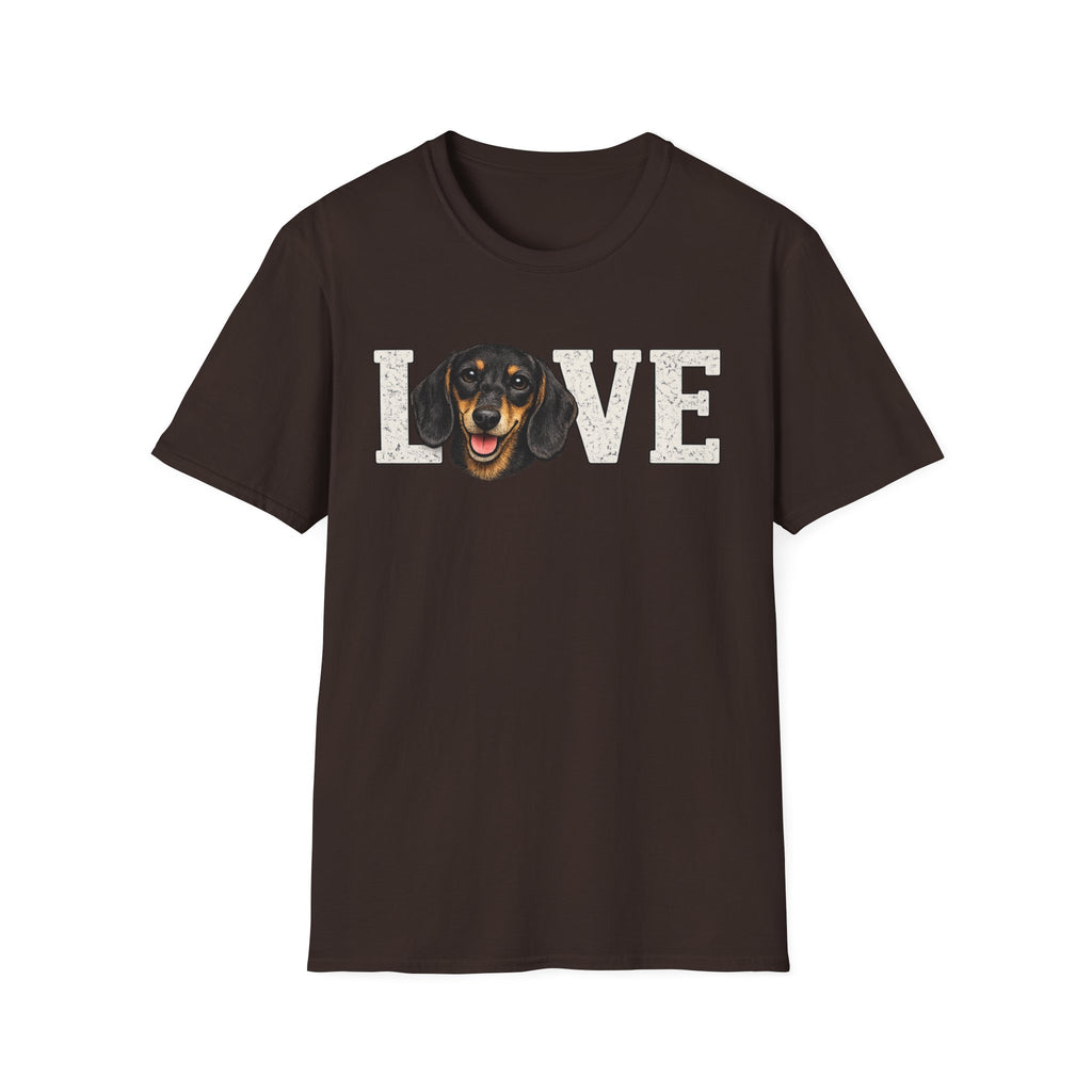Dachshund LOVE T-Shirt — Cute Wiener Dog Graphic Tee for Dog Lovers