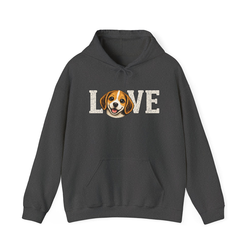 Beagle Love Hoodie - Cute Dog Face "LOVE" Sweatshirt for Dog Lovers