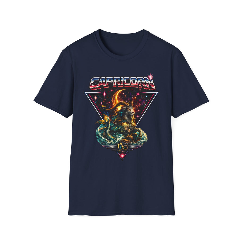 Capricorn Zodiac T-Shirt — Retro Cosmic Sea Goat Astrological Tee