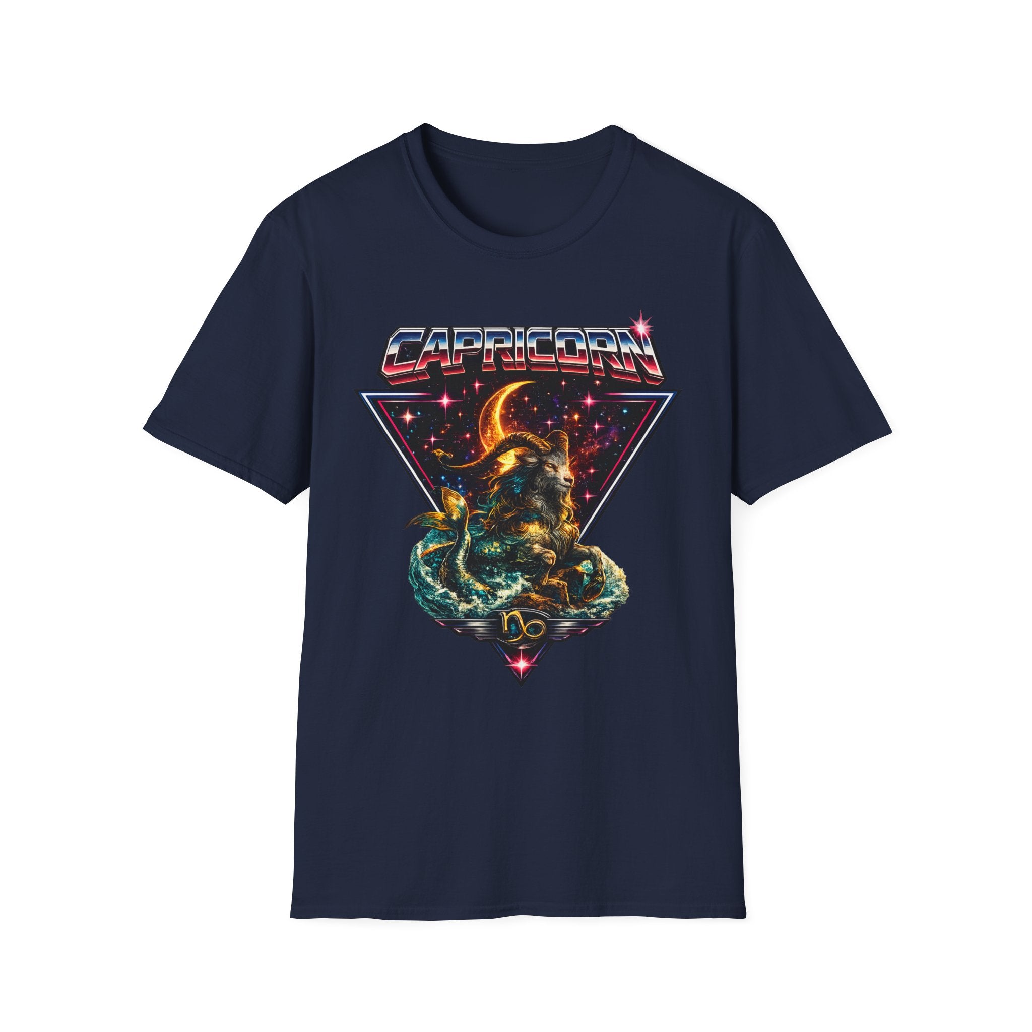 Capricorn Zodiac T-Shirt — Retro Cosmic Sea Goat Astrological Tee