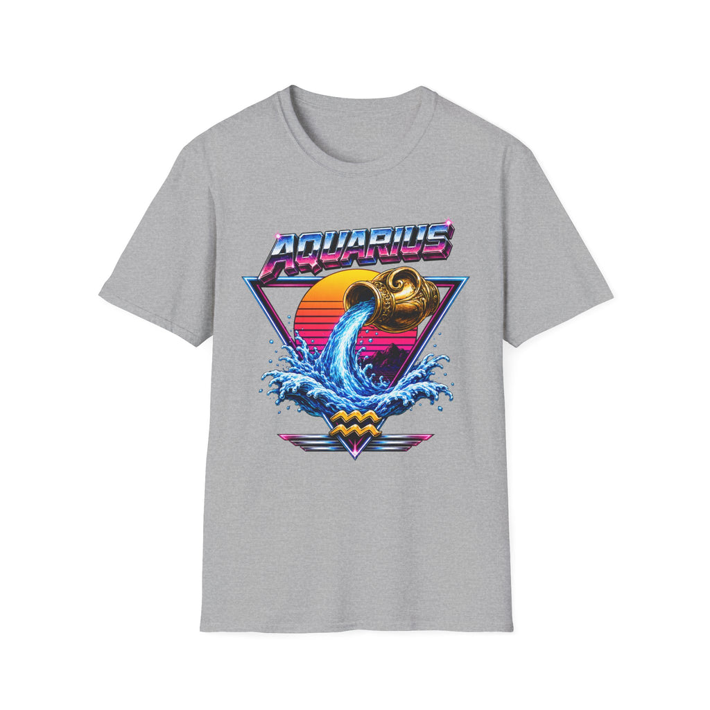 Aquarius Zodiac T‑Shirt — Retro Water Bearer Horoscope Tee